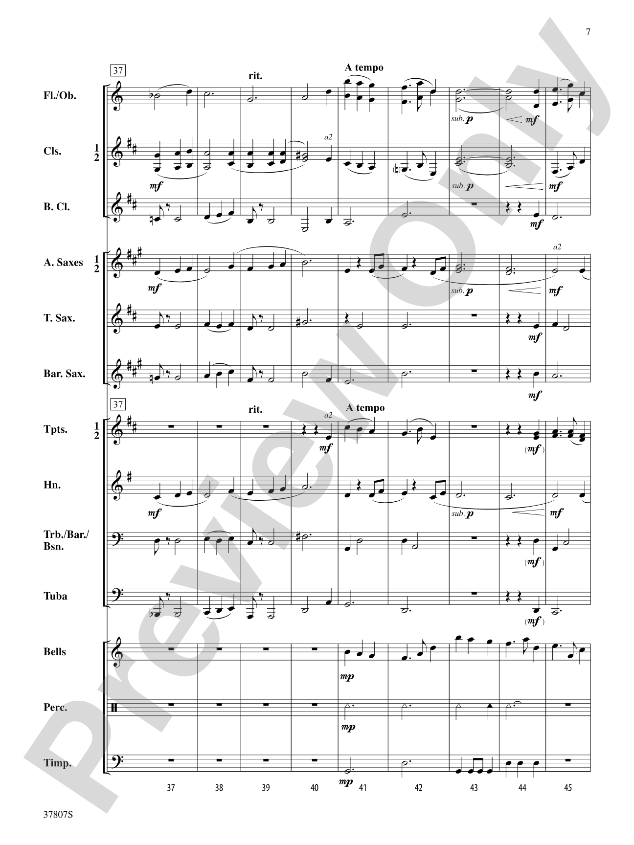 The Gentle Aire: Concert Band Conductor Score & Parts