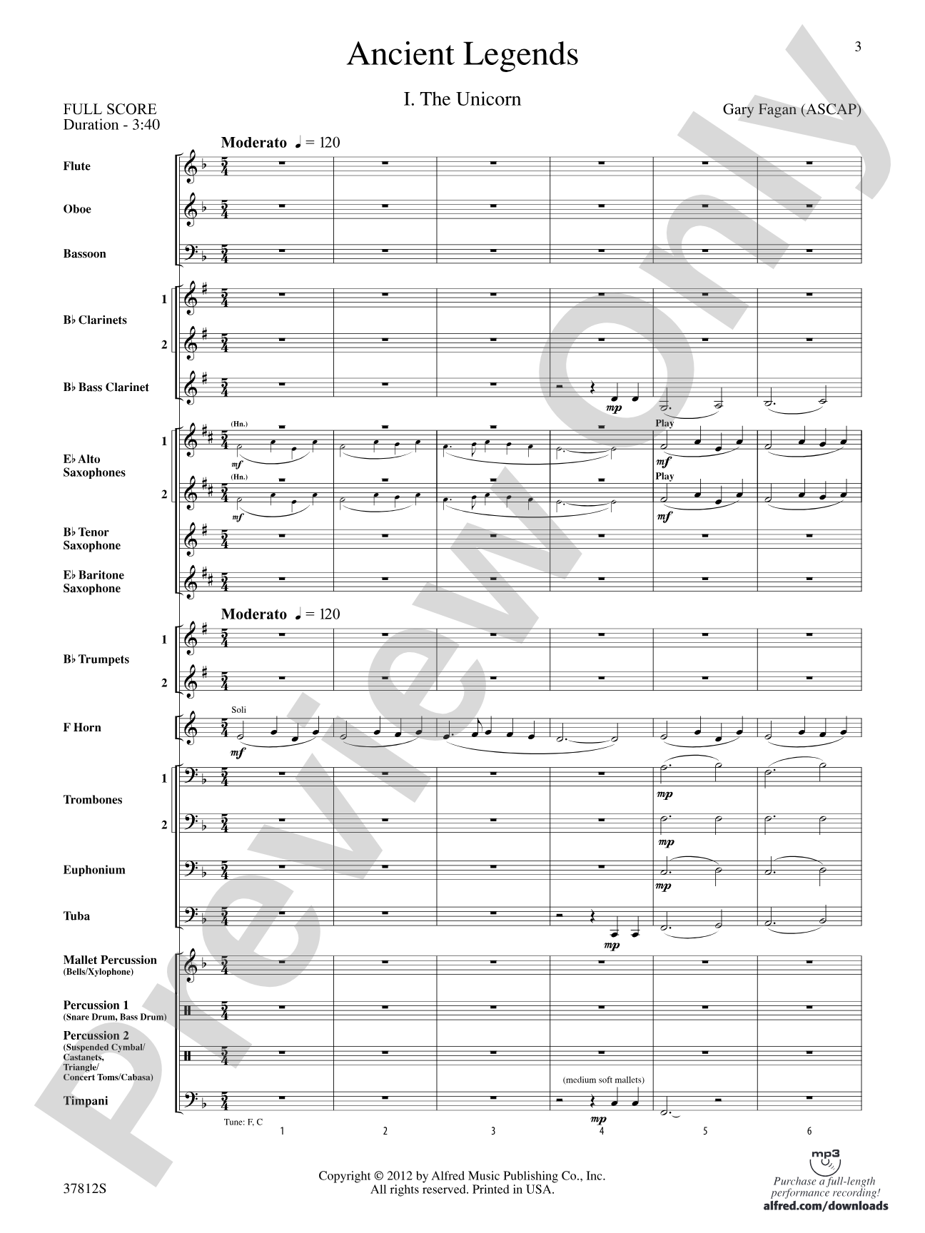 Ancient Legends: Concert Band Conductor Score & Parts