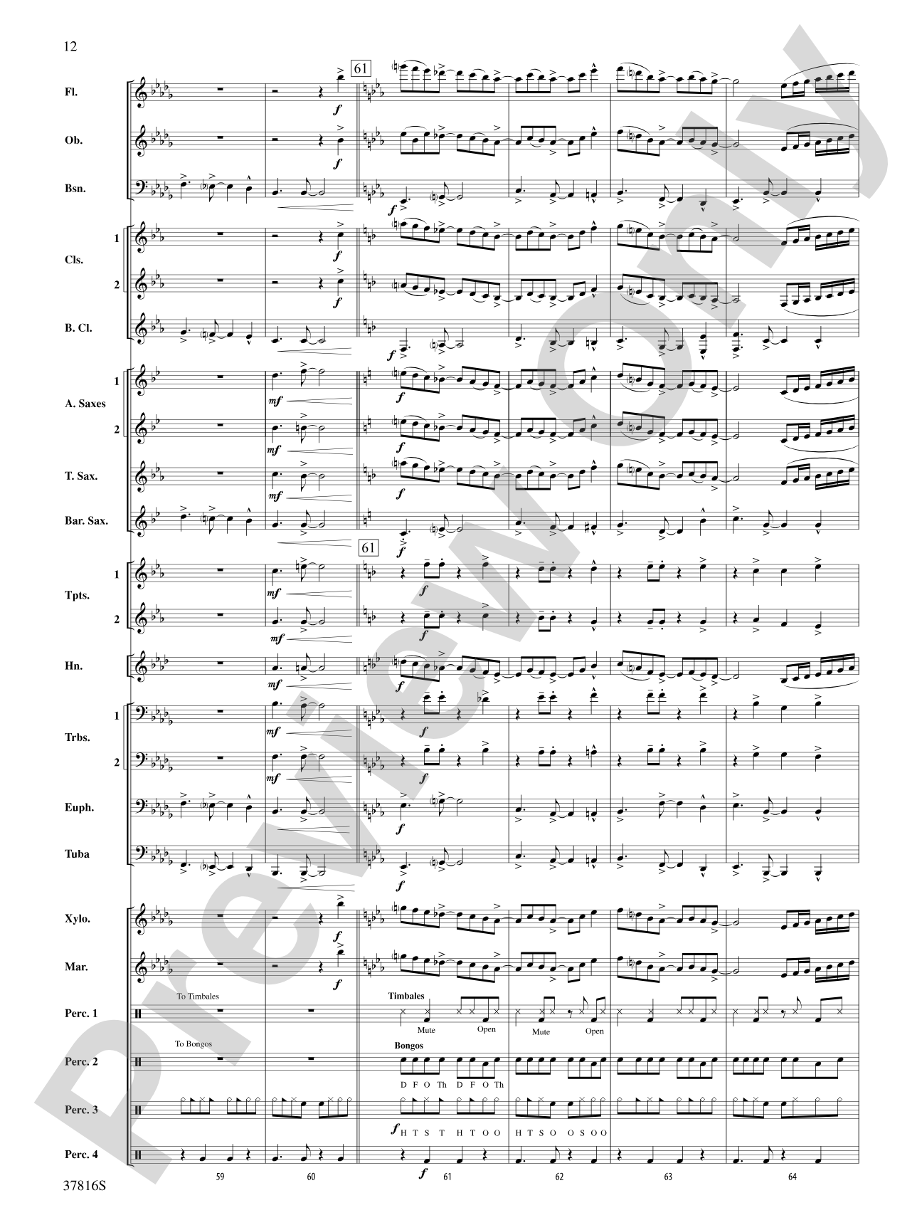 Baile Sereno: Concert Band Conductor Score & Parts