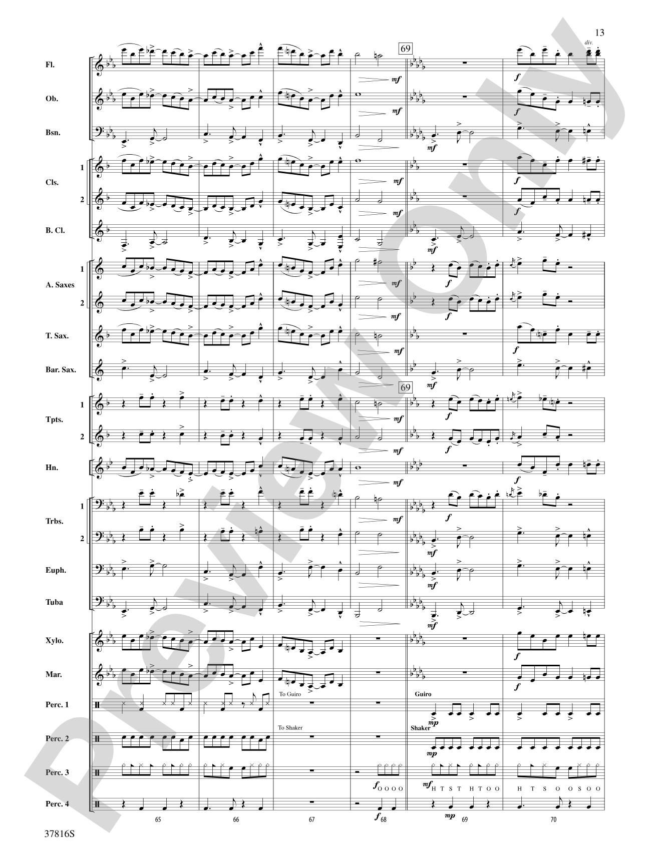 Baile Sereno: Concert Band Conductor Score & Parts