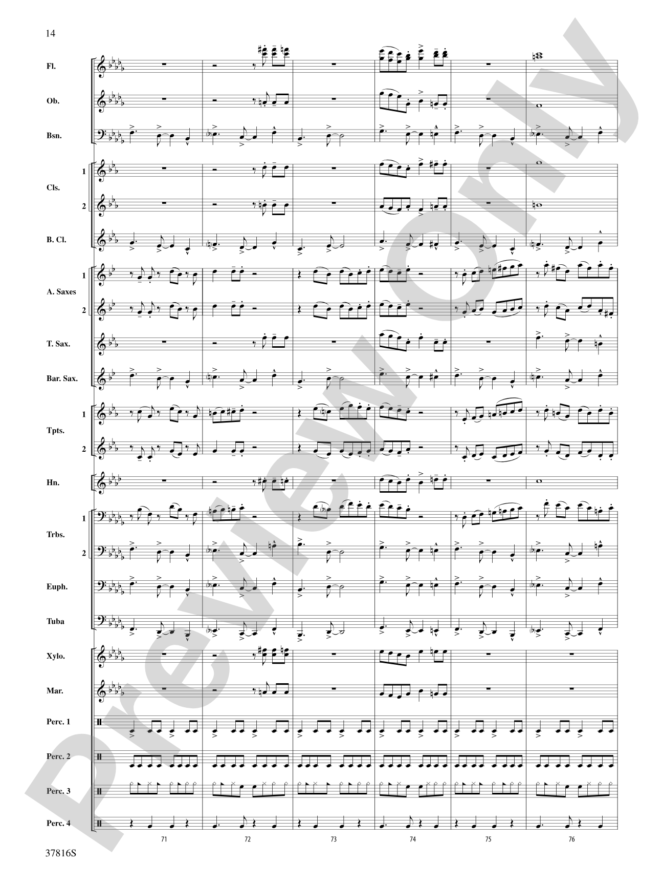 Baile Sereno: Concert Band Conductor Score & Parts