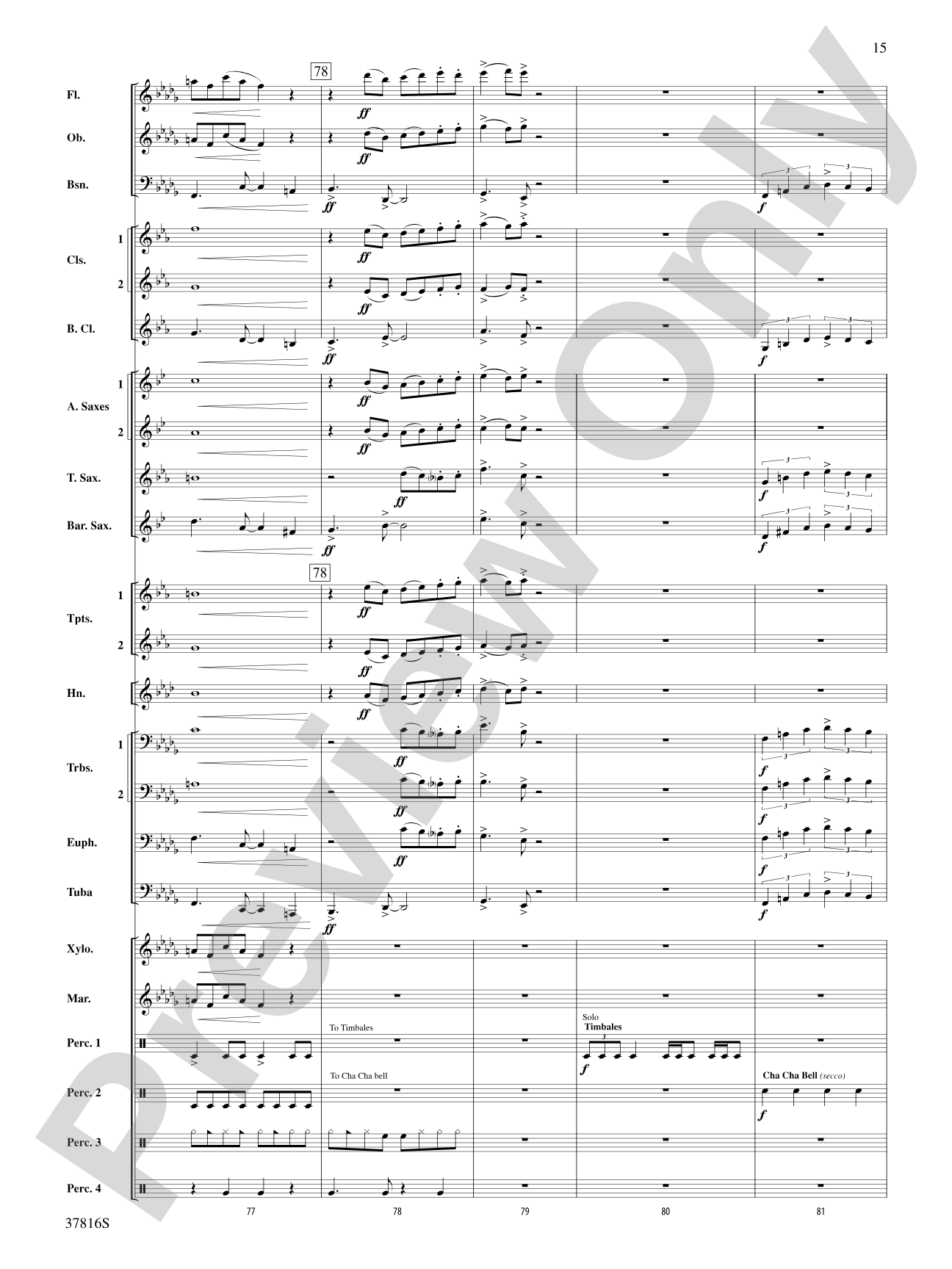 Baile Sereno: Concert Band Conductor Score & Parts