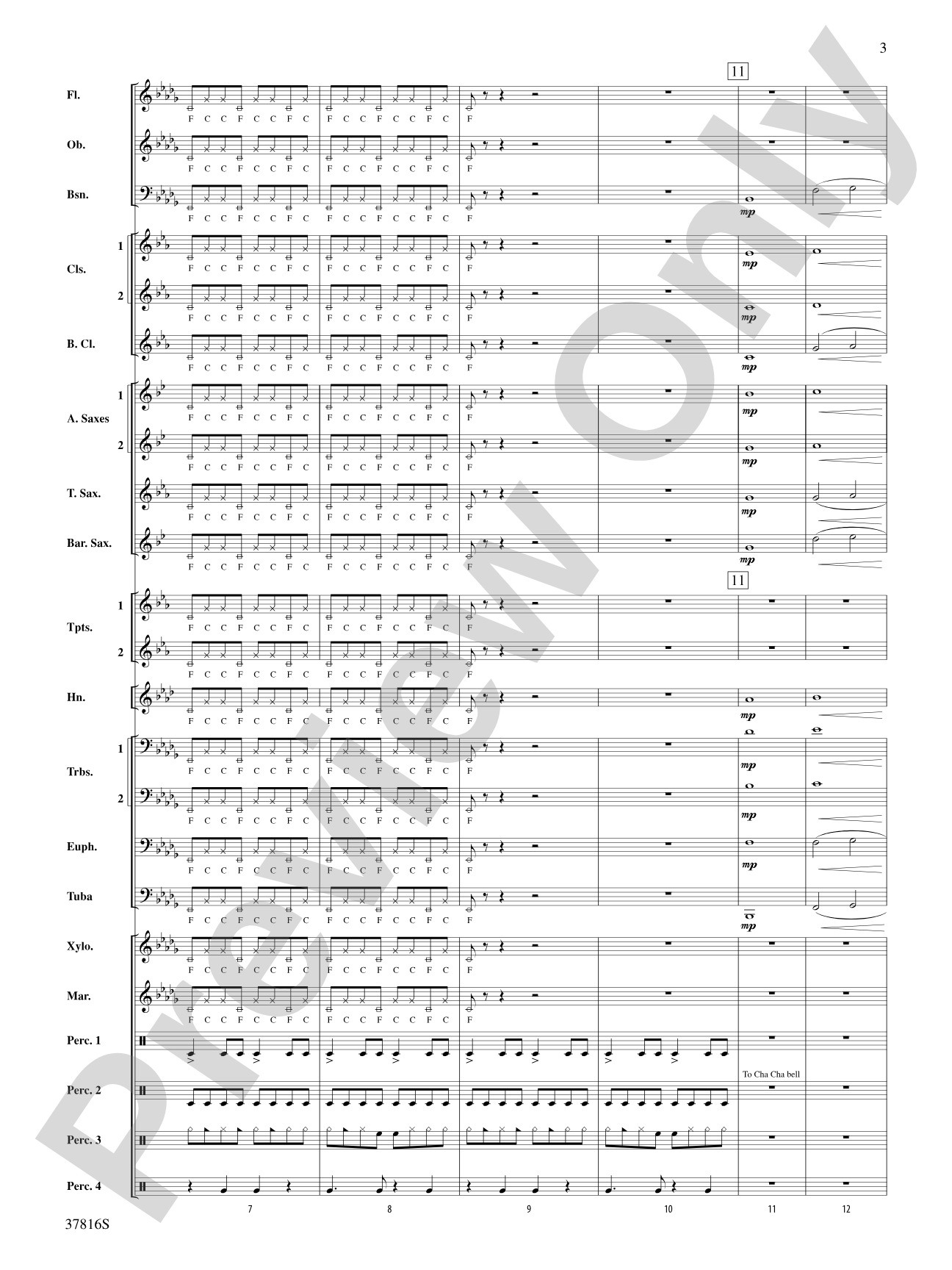 Baile Sereno: Concert Band Conductor Score & Parts