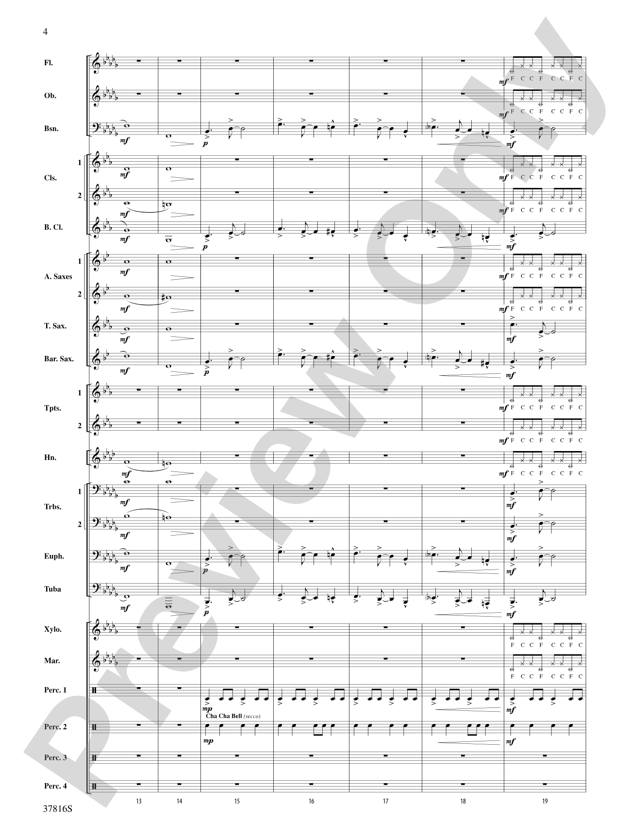 Baile Sereno: Concert Band Conductor Score & Parts