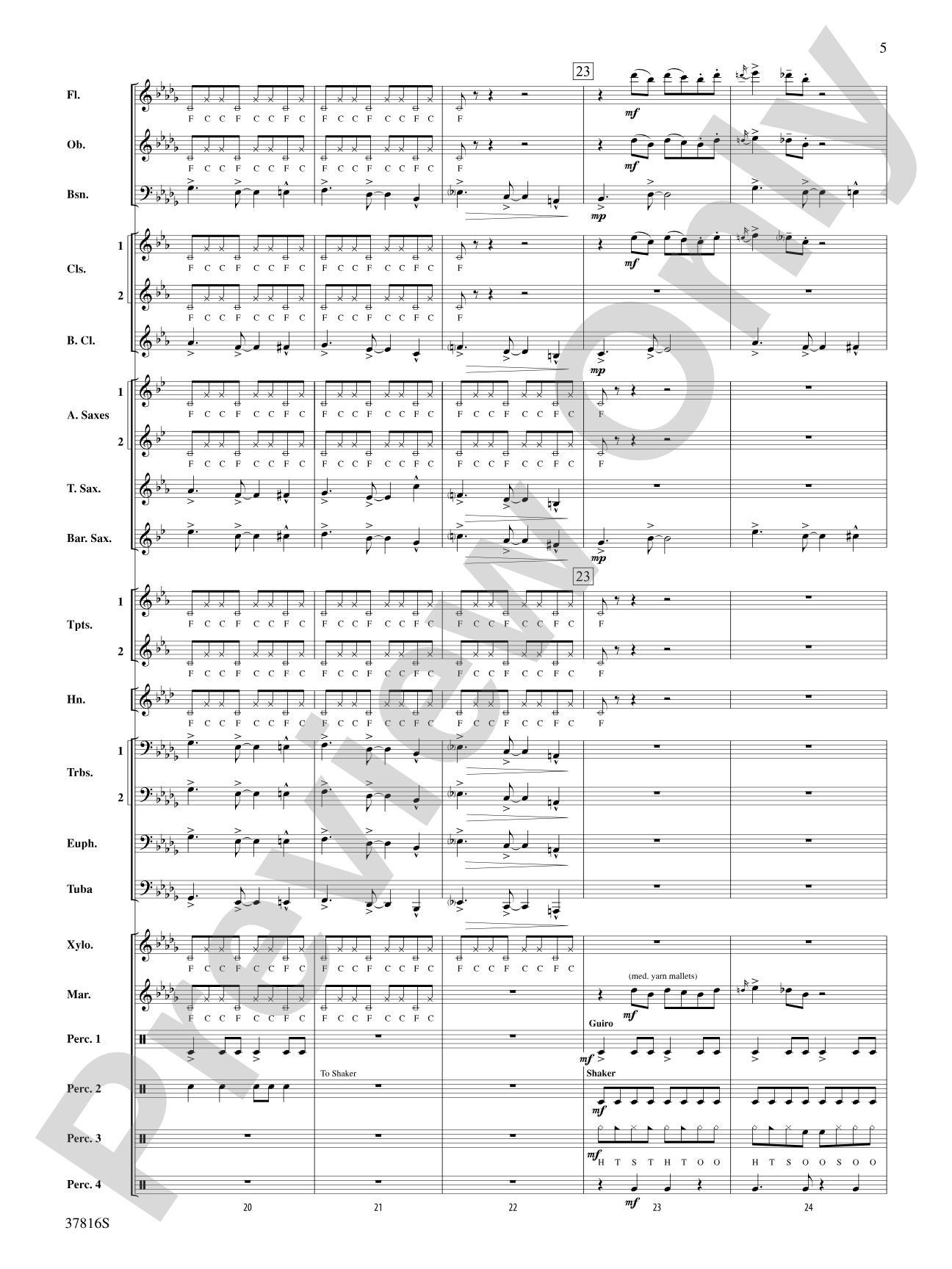 Baile Sereno: Concert Band Conductor Score & Parts