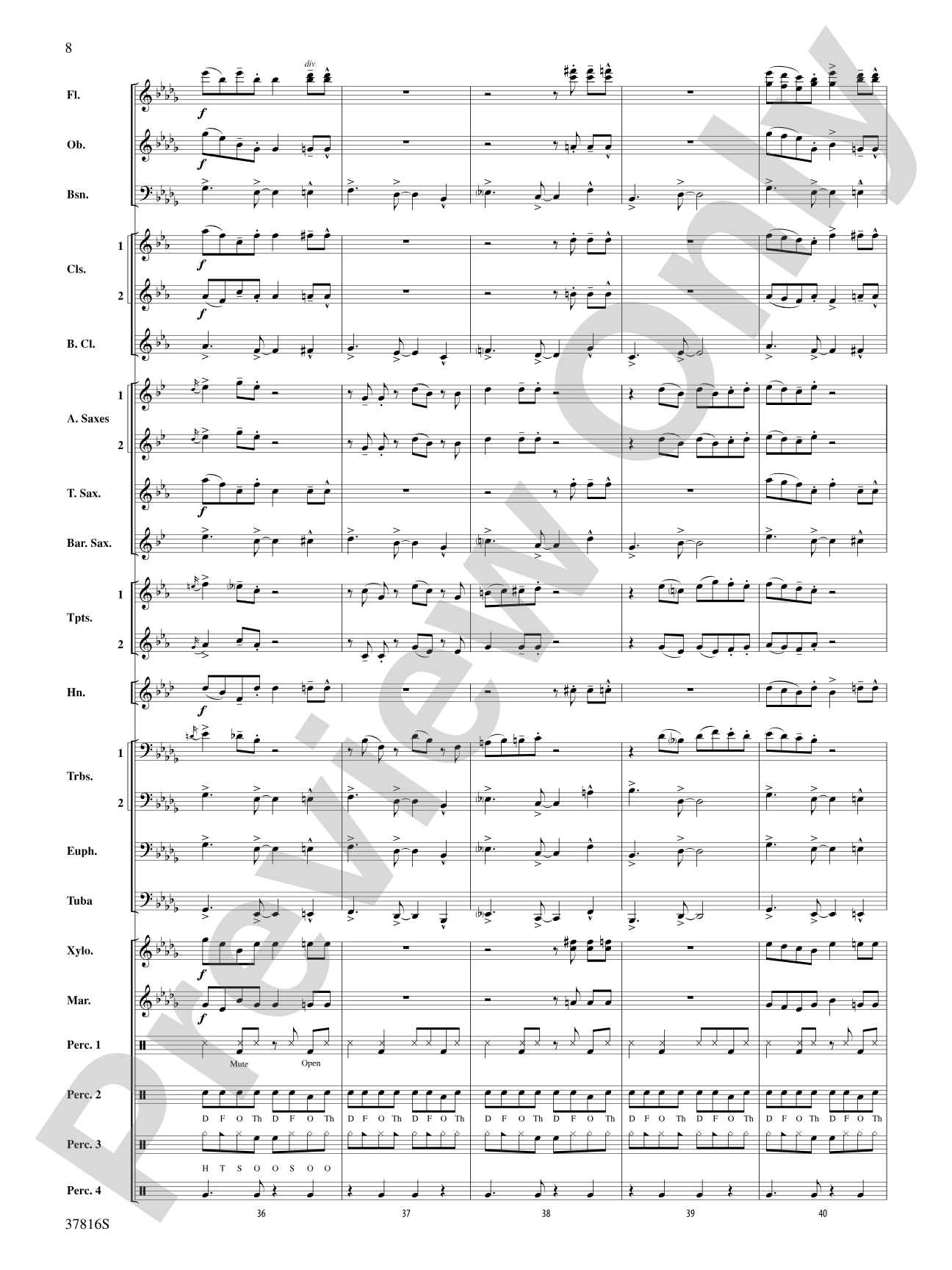 Baile Sereno: Concert Band Conductor Score & Parts
