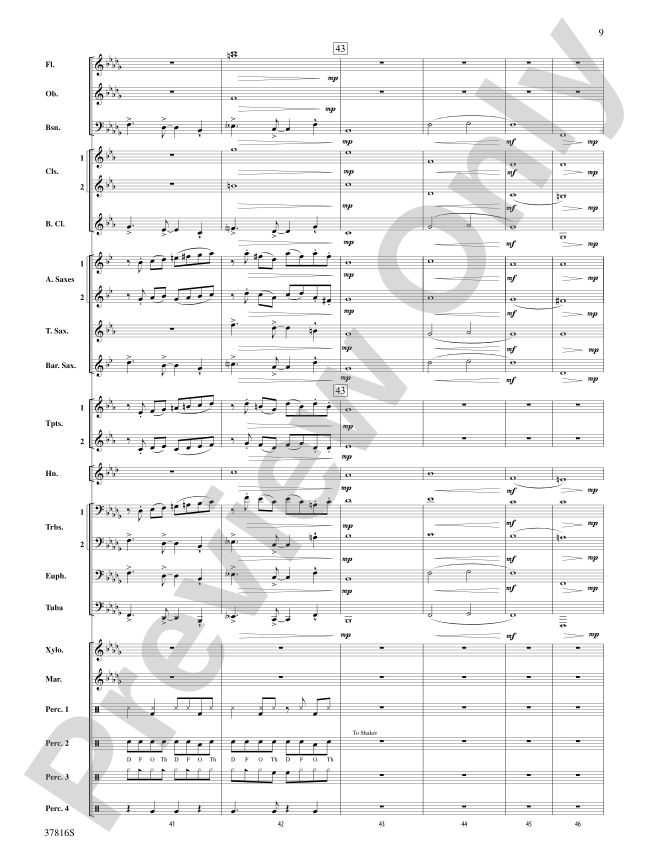 Baile Sereno: Concert Band Conductor Score & Parts