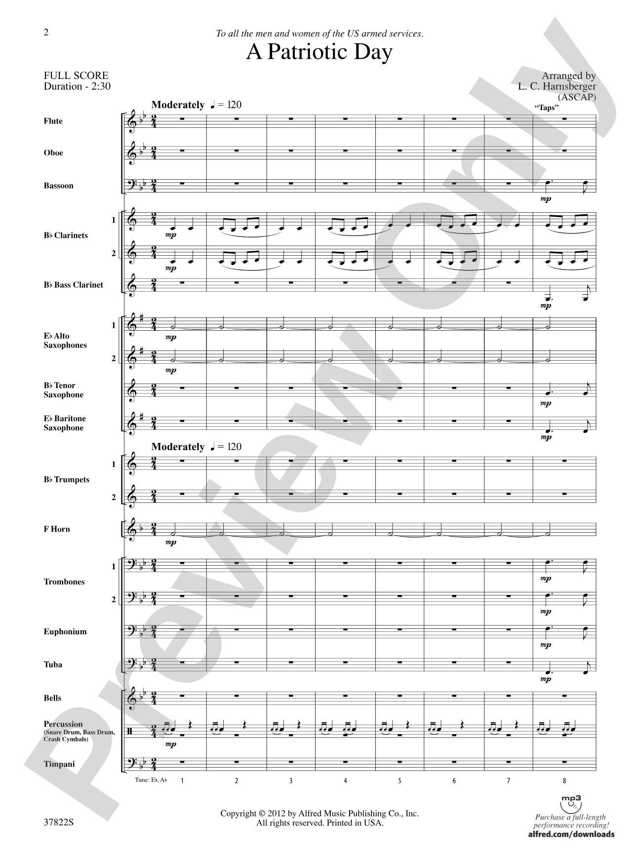 A Patriotic Day: Concert Band Conductor Score & Parts