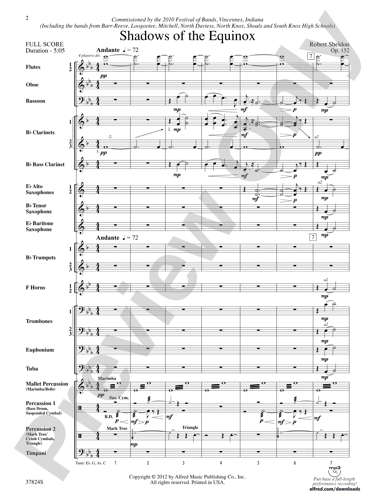 Shadows of the Equinox: Concert Band Conductor Score & Parts
