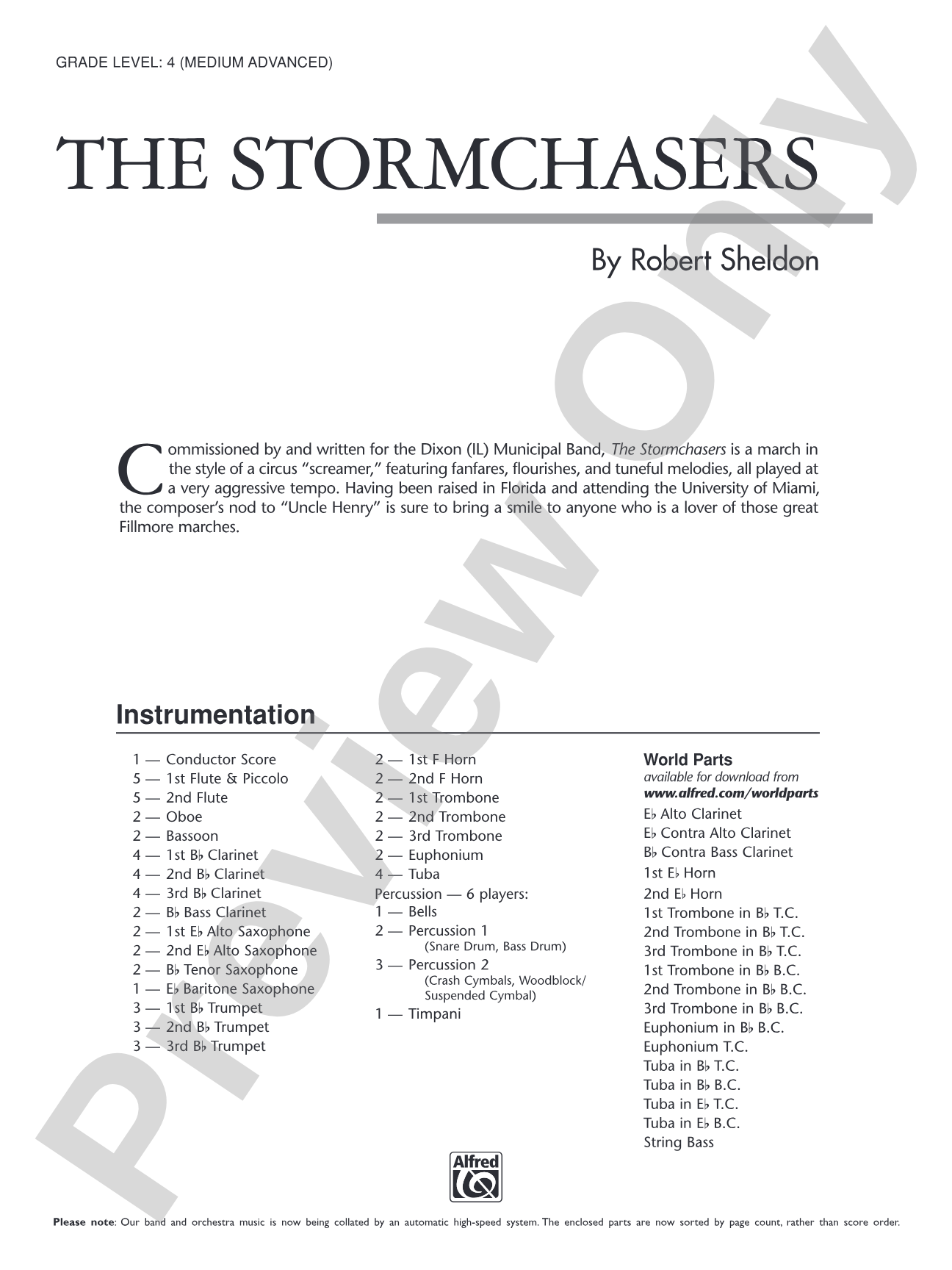 The Stormchasers: Concert Band Conductor Score & Parts