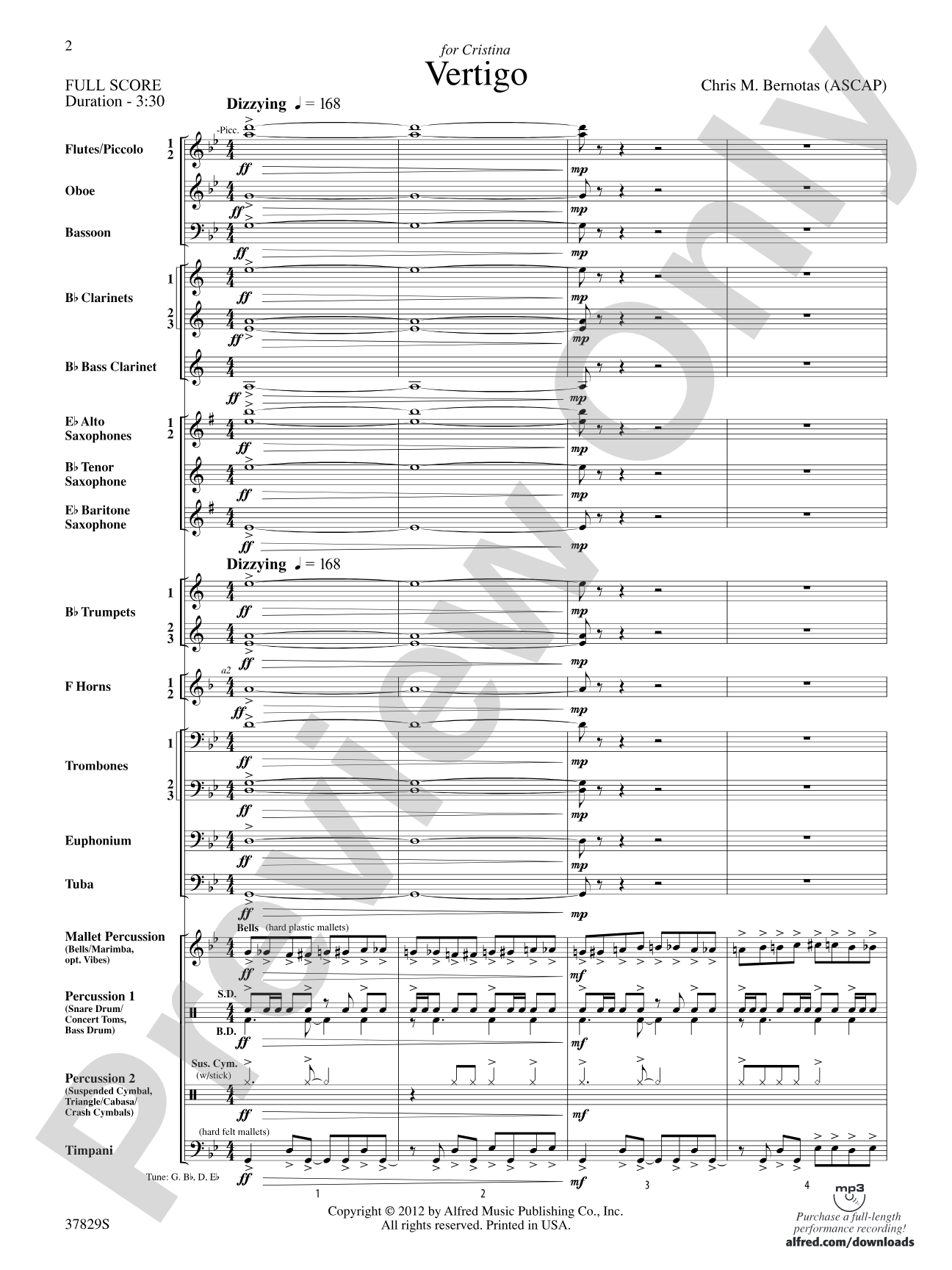 Vertigo: Concert Band Conductor Score & Parts