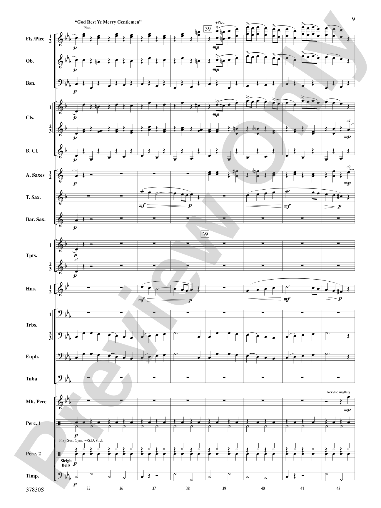 Yuletide Tapestry: Concert Band Conductor Score & Parts