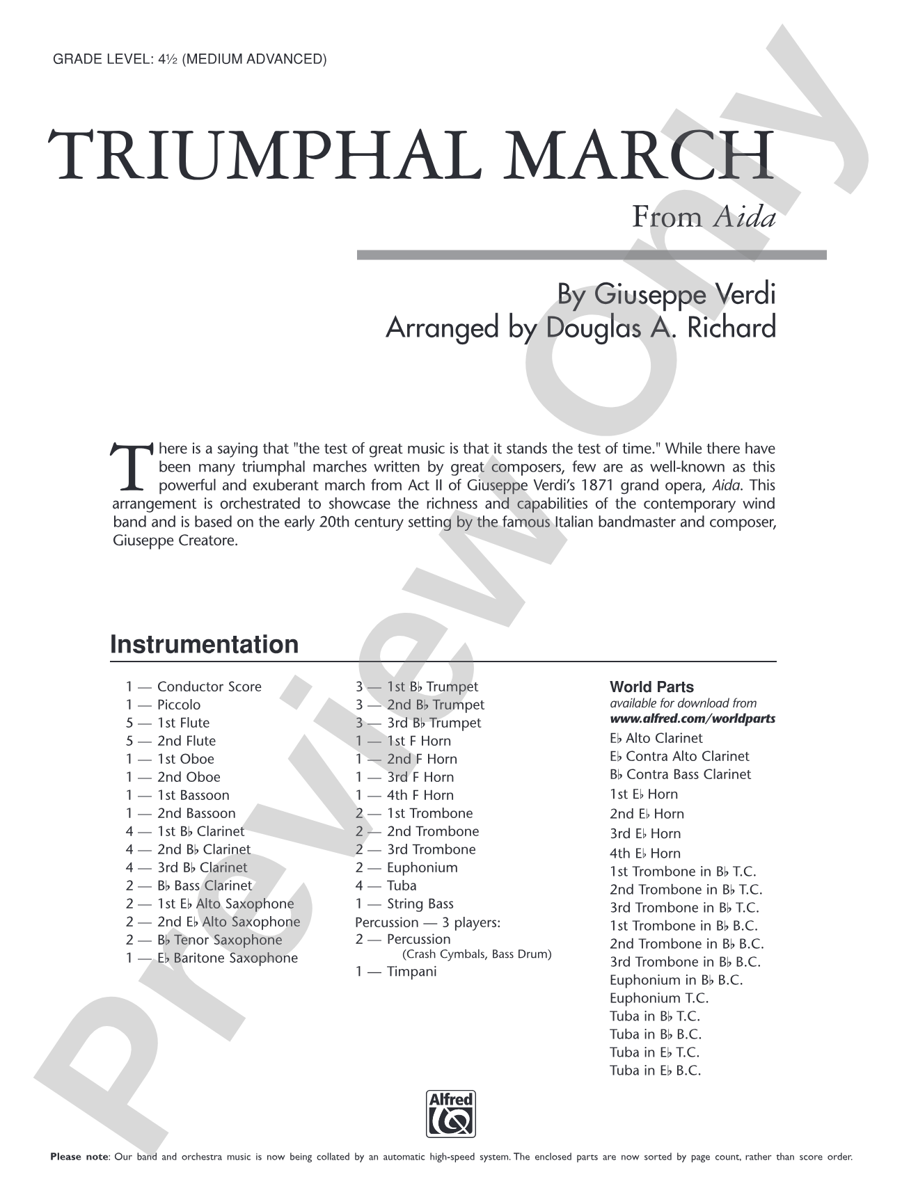 Triumphal March (from Aida): Score