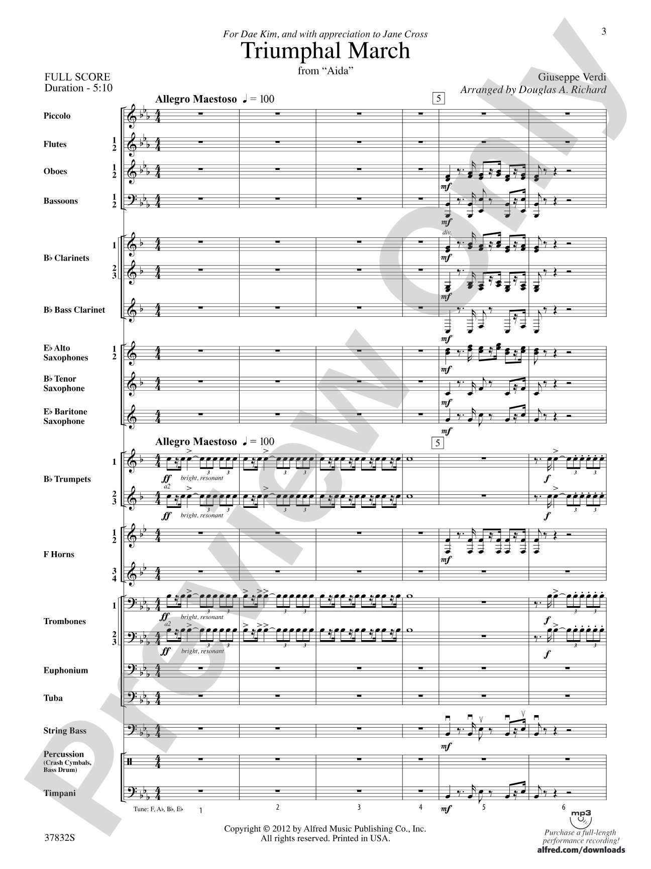 Triumphal March (from Aida): Score