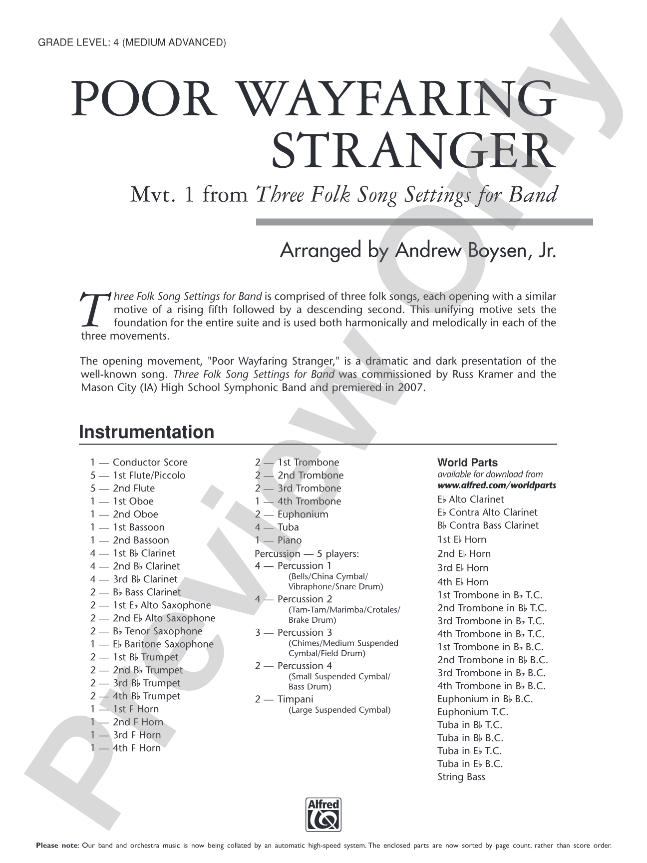 Poor Wayfaring Stranger: Score
