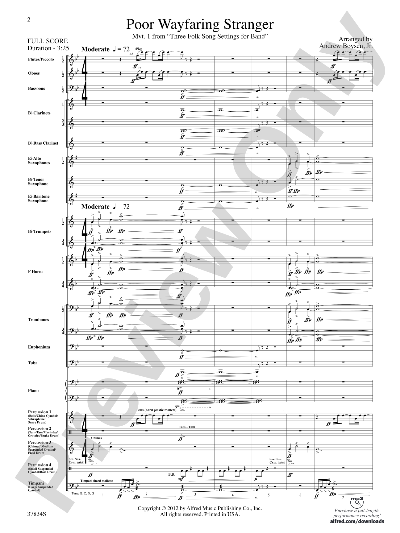 Poor Wayfaring Stranger: Score