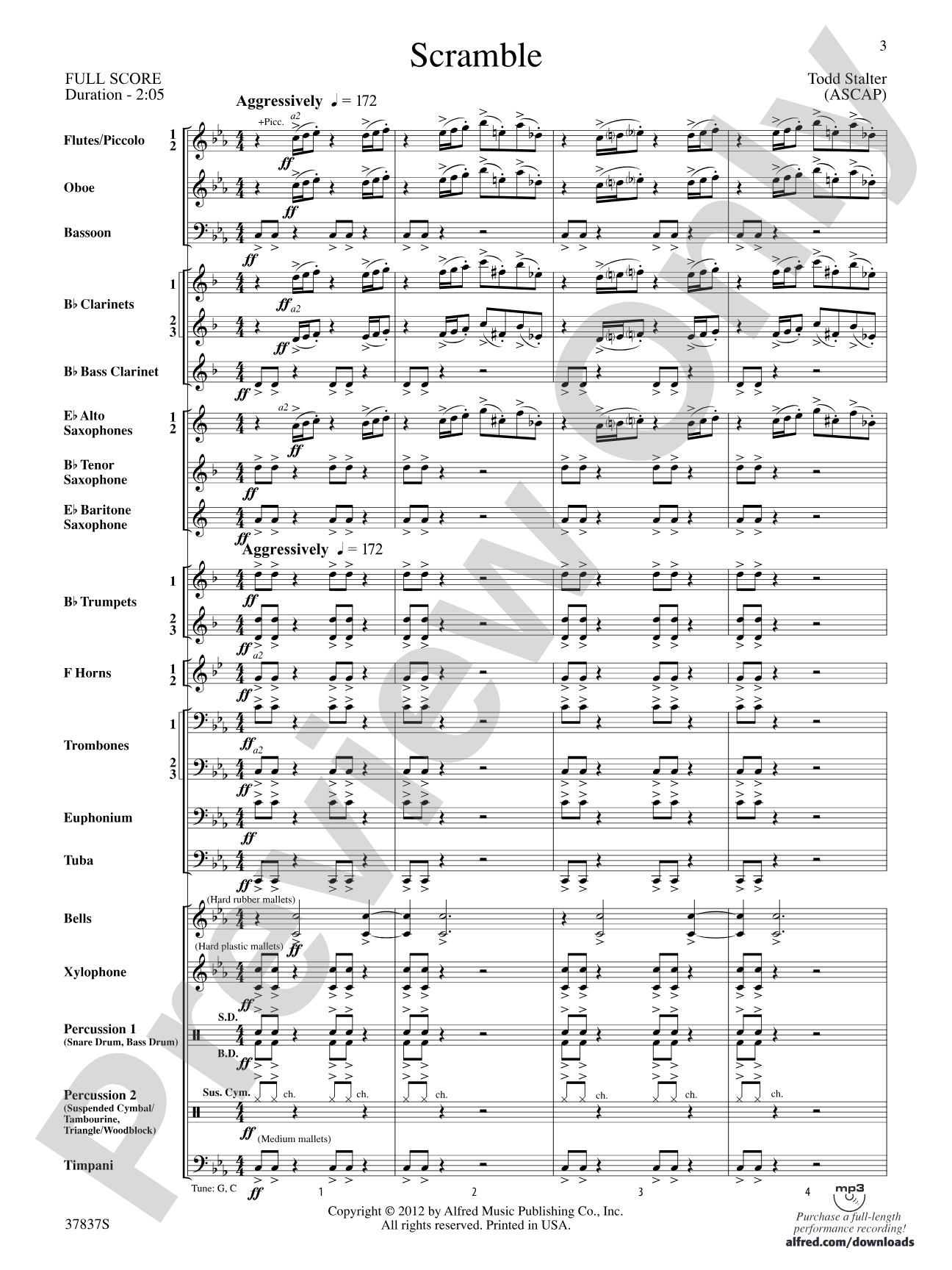 Scramble: Concert Band Conductor Score & Parts