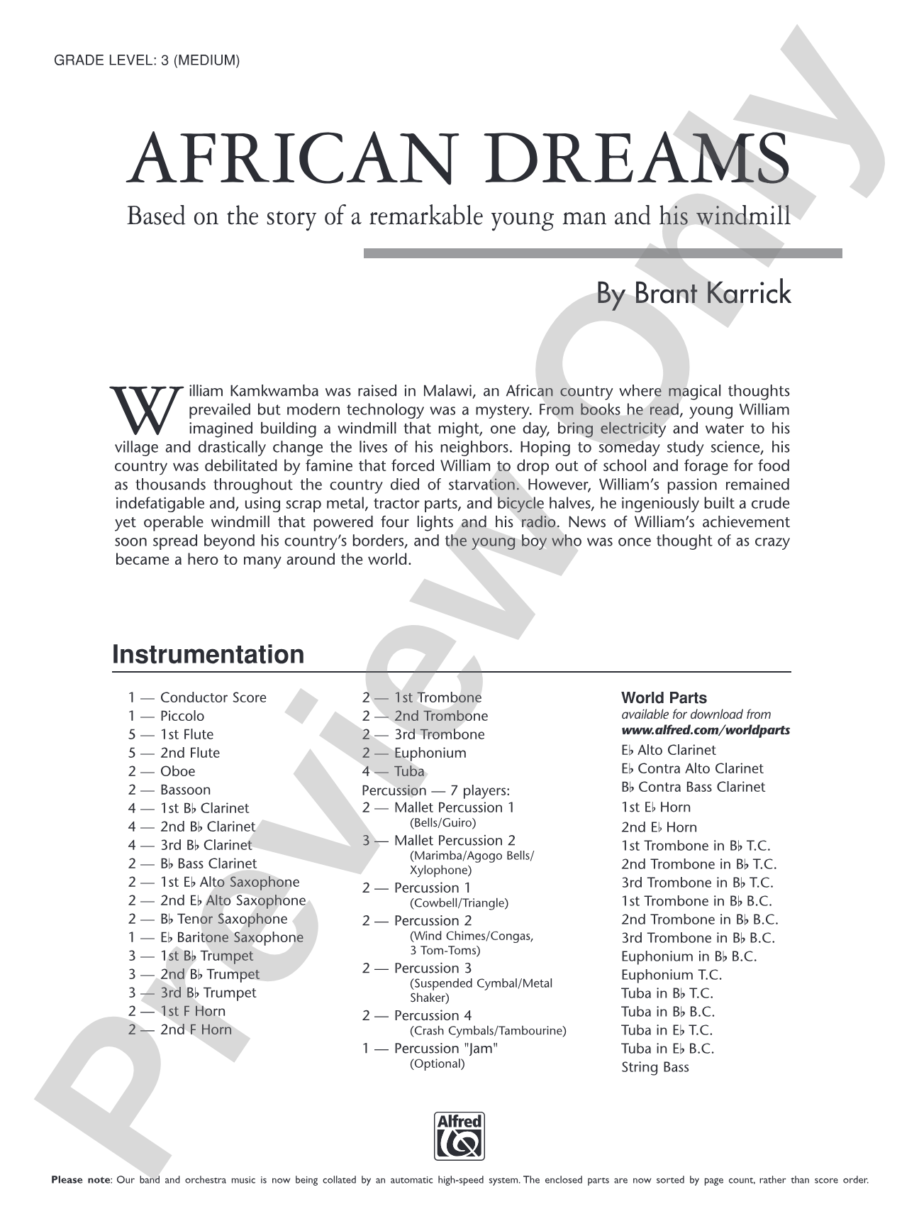 African Dreams: Score