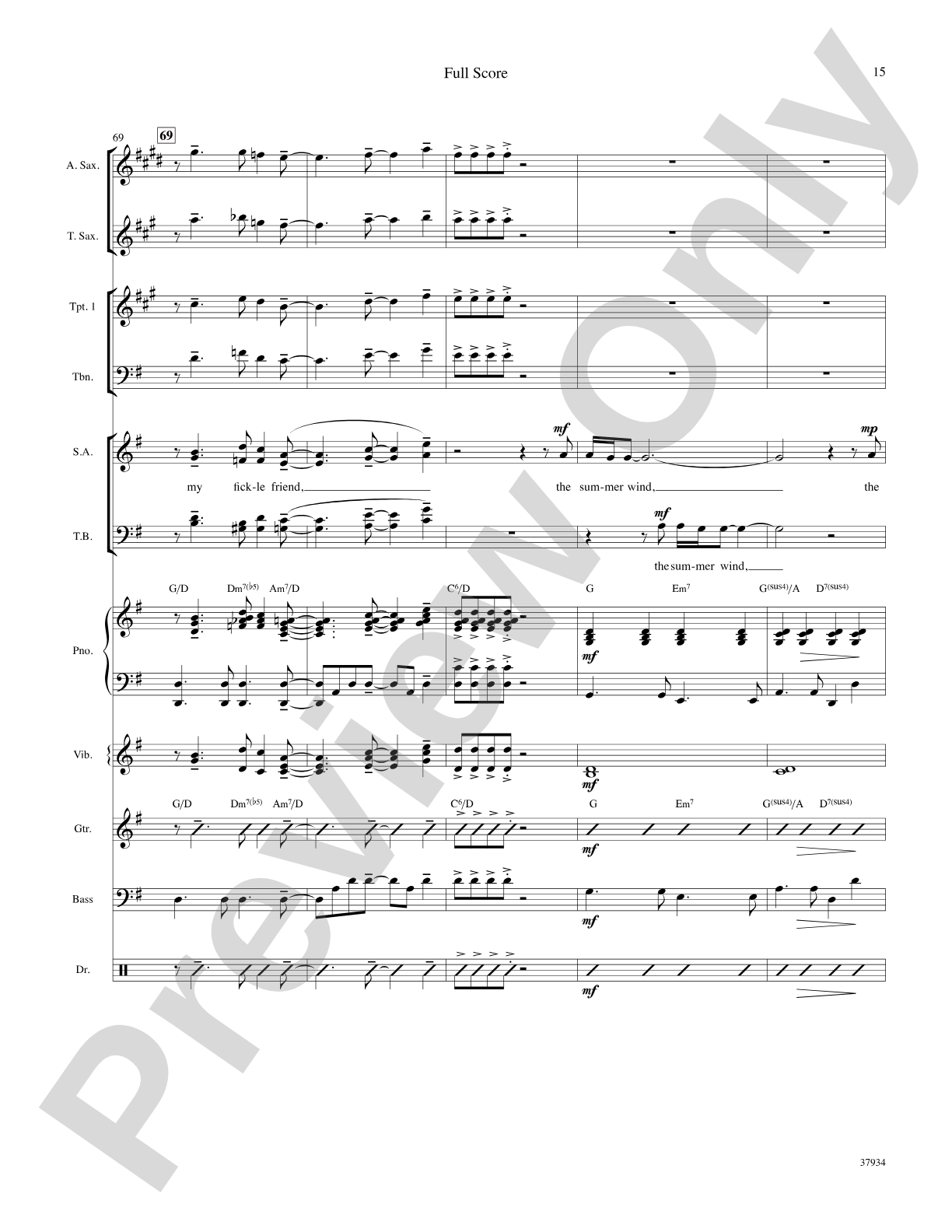 Summer Wind: Choral SoundPax