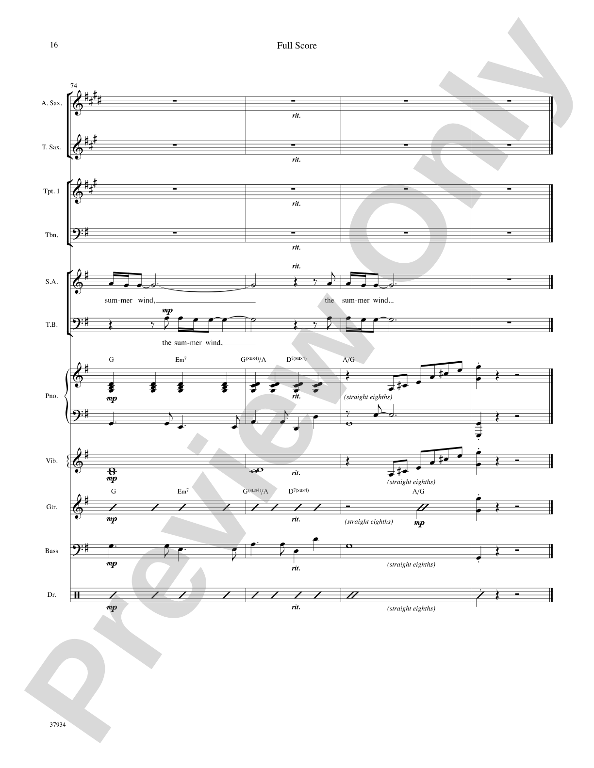 Summer Wind: Choral SoundPax