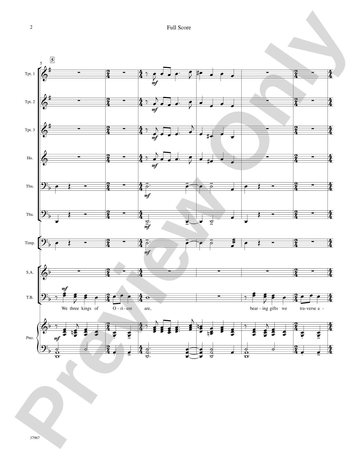 We Three Kings: Score: Choral SoundPax