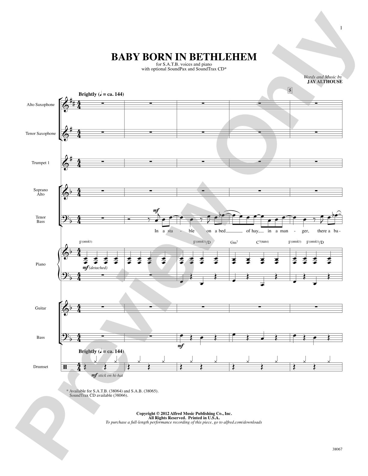 Baby Born in Bethlehem: Choral SoundPax