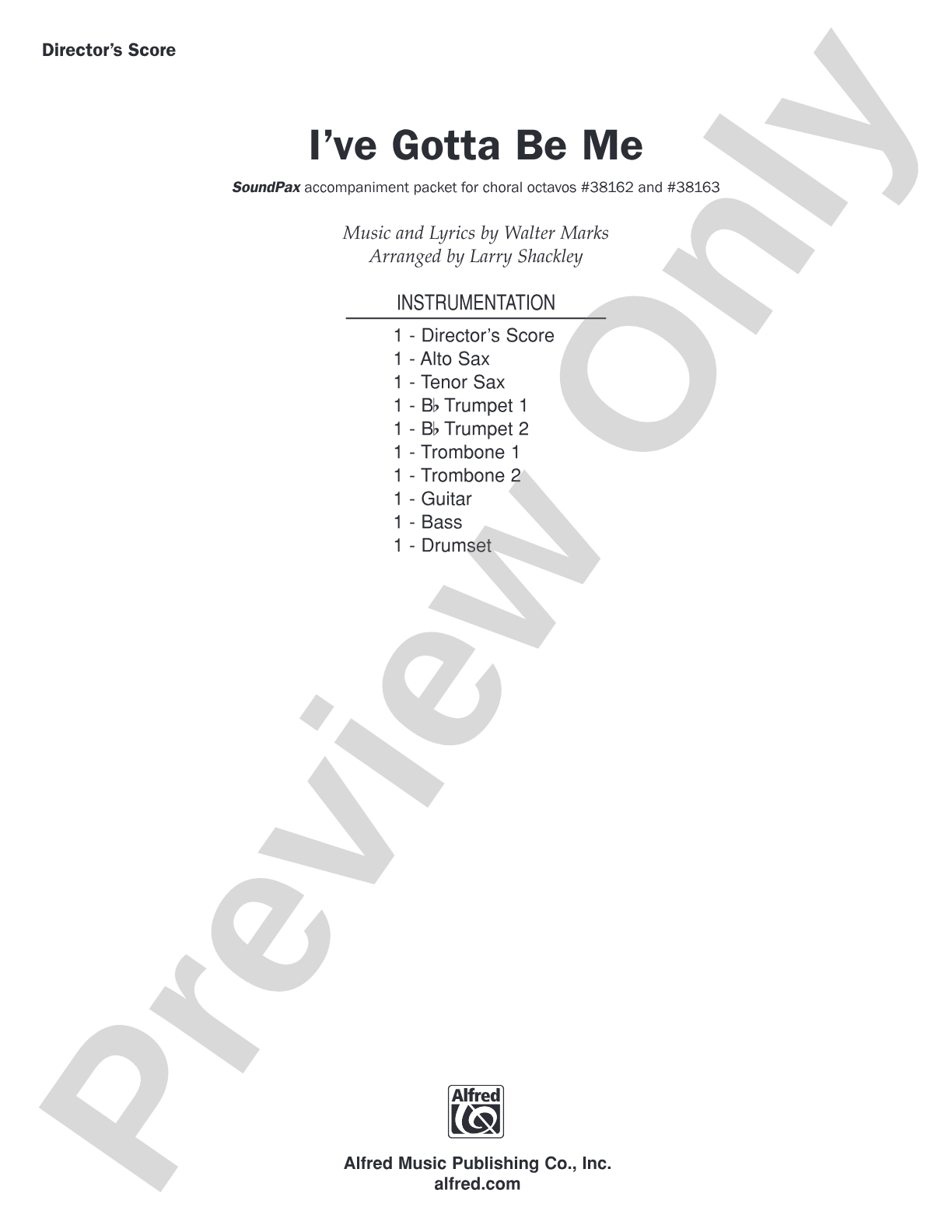 I've Gotta Be Me: Choral SoundPax