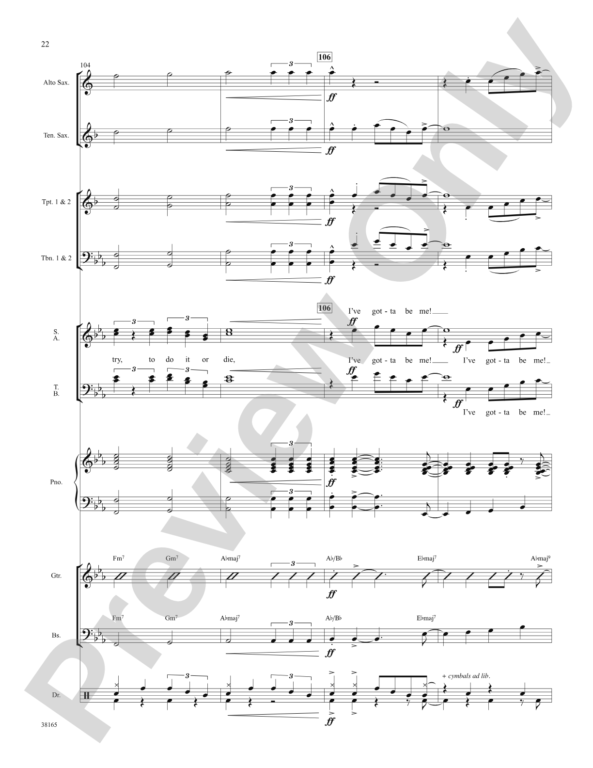 I've Gotta Be Me: Choral SoundPax