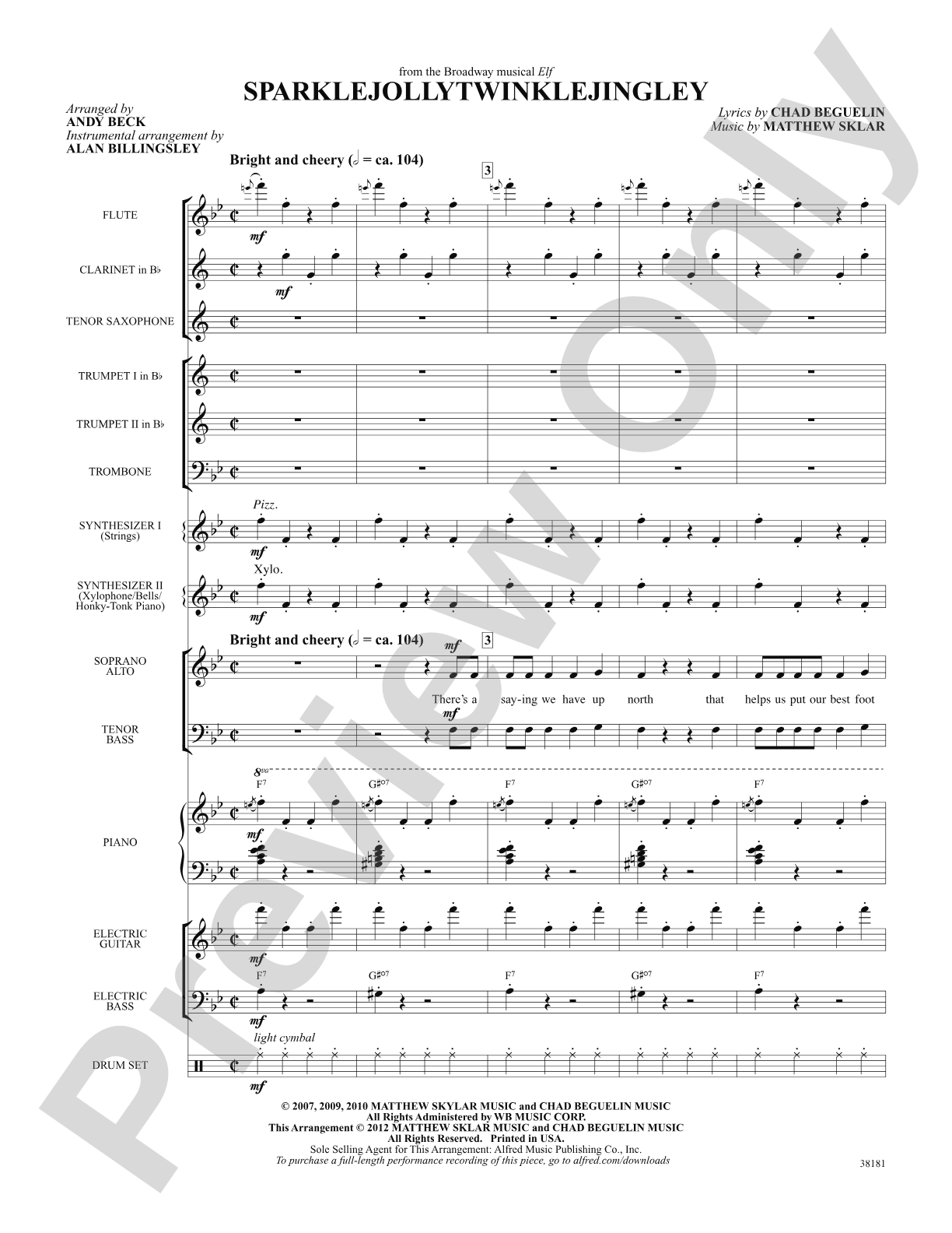 Sparklejollytwinklejingley (from the Broadway musical Elf): Choral SoundPax