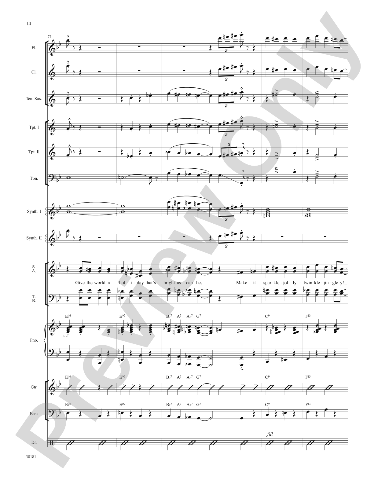 Sparklejollytwinklejingley (from the Broadway musical Elf): Choral SoundPax