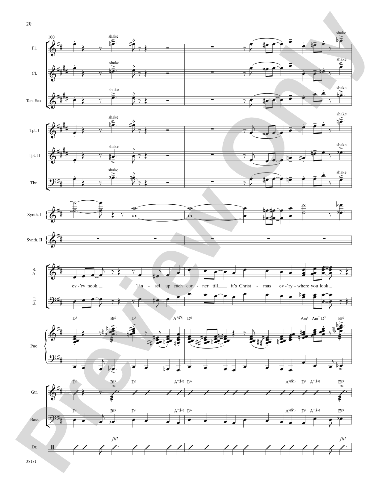 Sparklejollytwinklejingley (from the Broadway musical Elf): Choral SoundPax