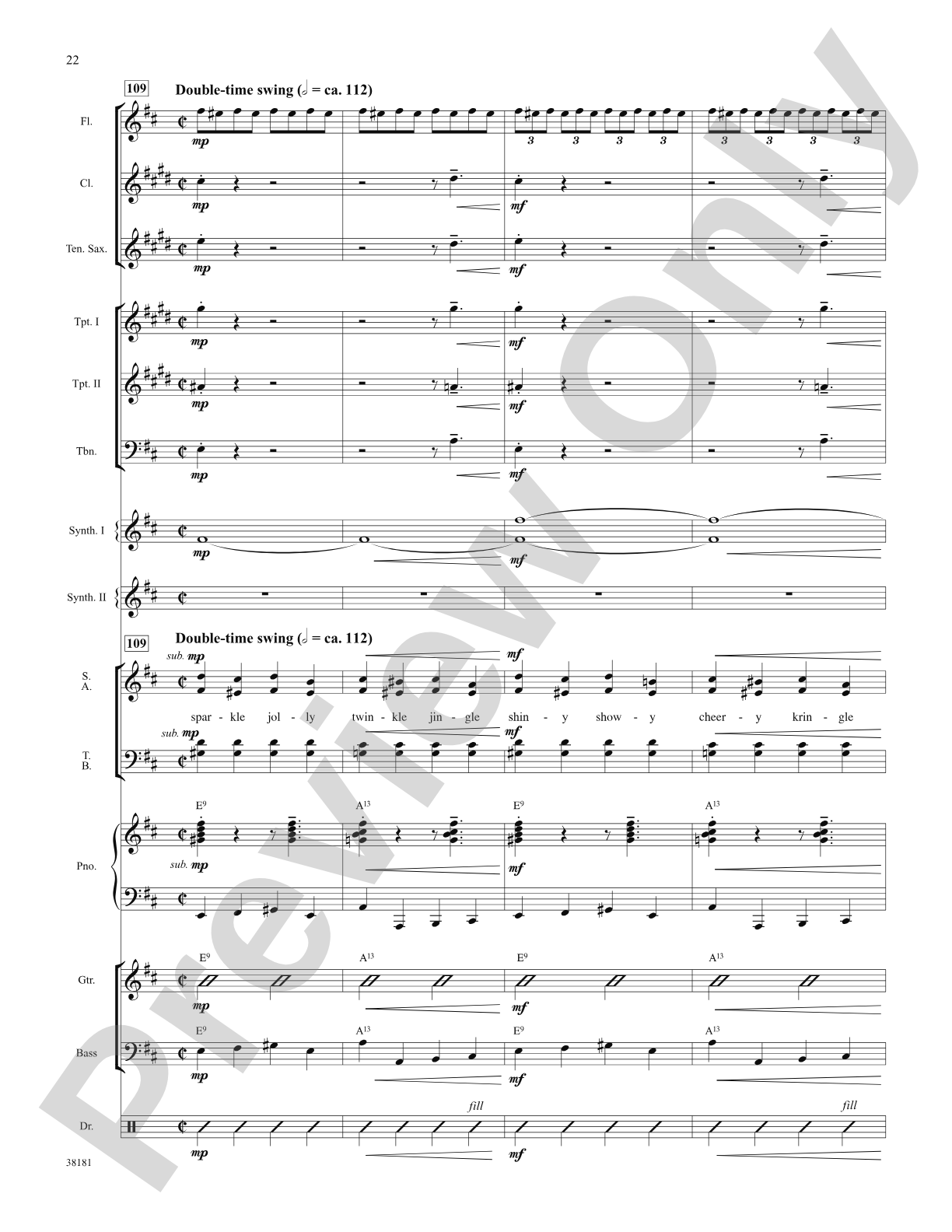 Sparklejollytwinklejingley (from the Broadway musical Elf): Choral SoundPax