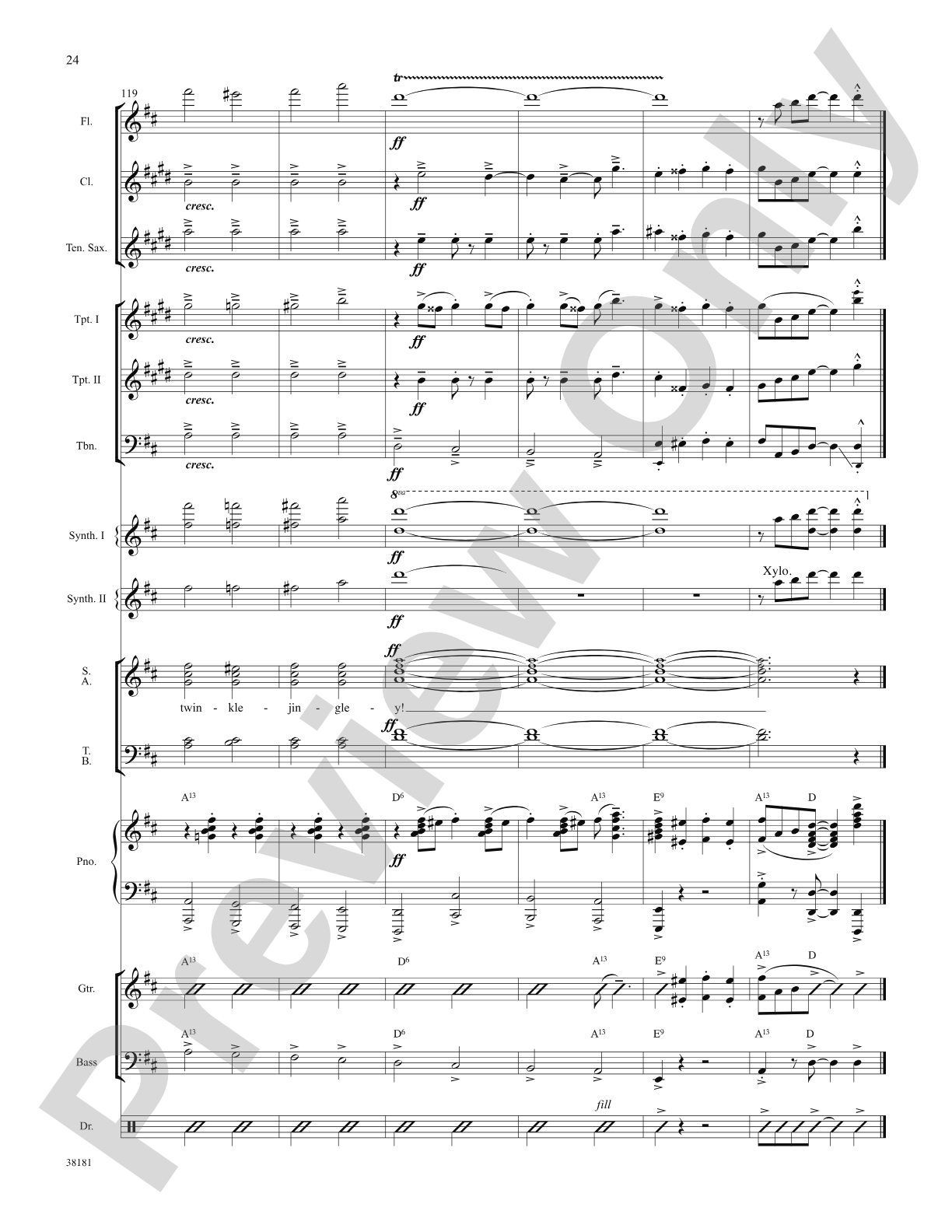 Sparklejollytwinklejingley (from the Broadway musical Elf): Choral SoundPax