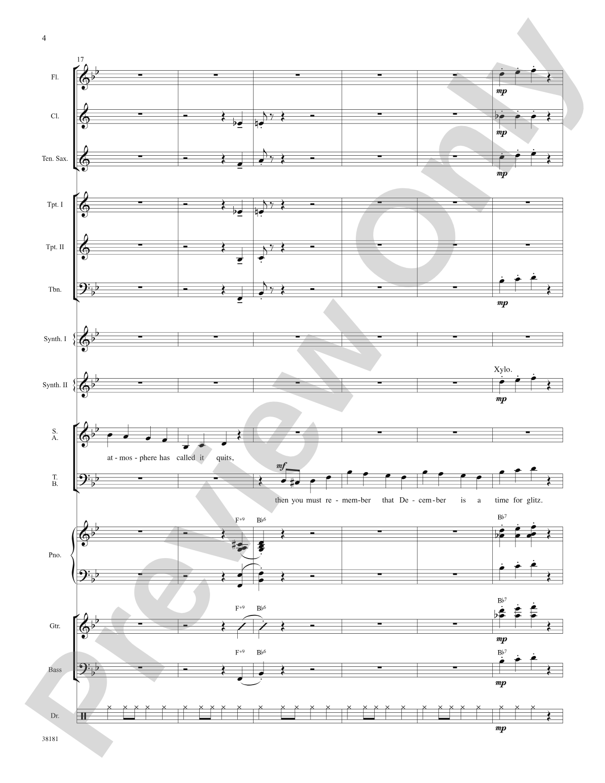 Sparklejollytwinklejingley (from the Broadway musical Elf): Choral SoundPax