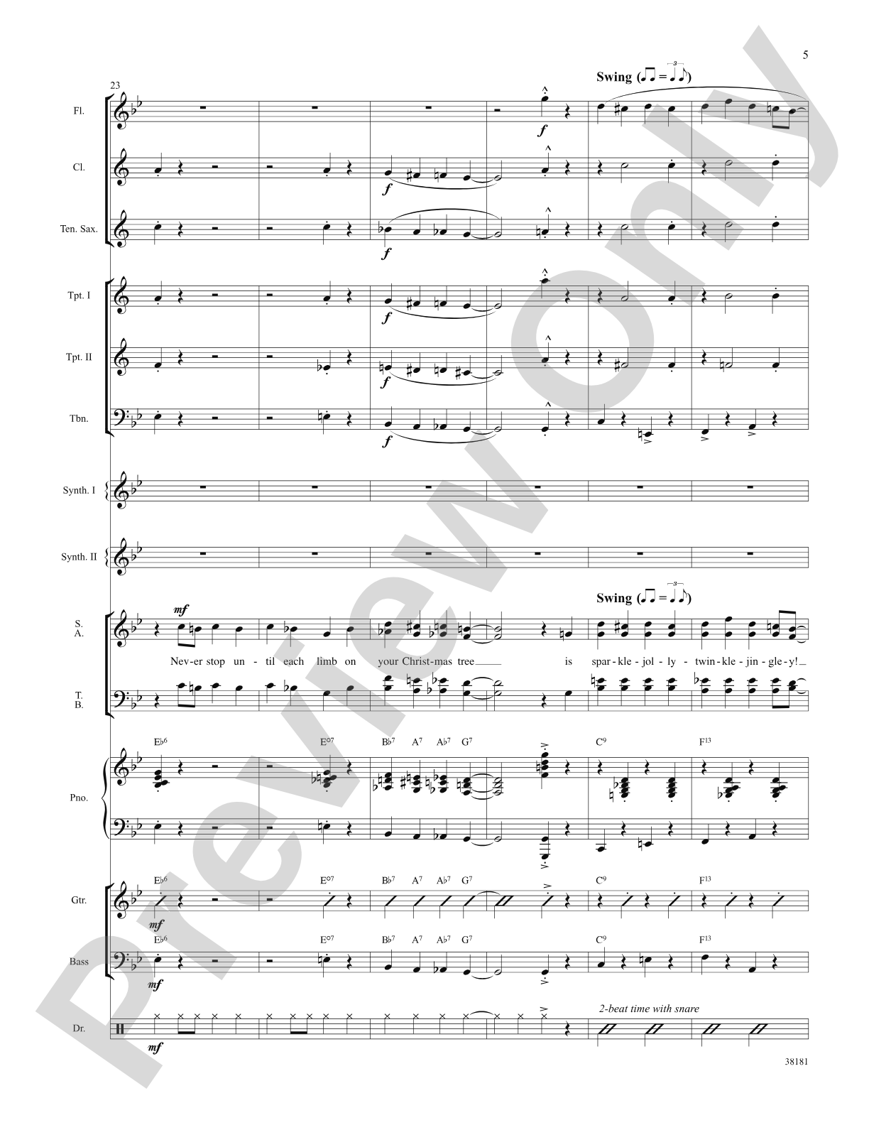 Sparklejollytwinklejingley (from the Broadway musical Elf): Choral SoundPax