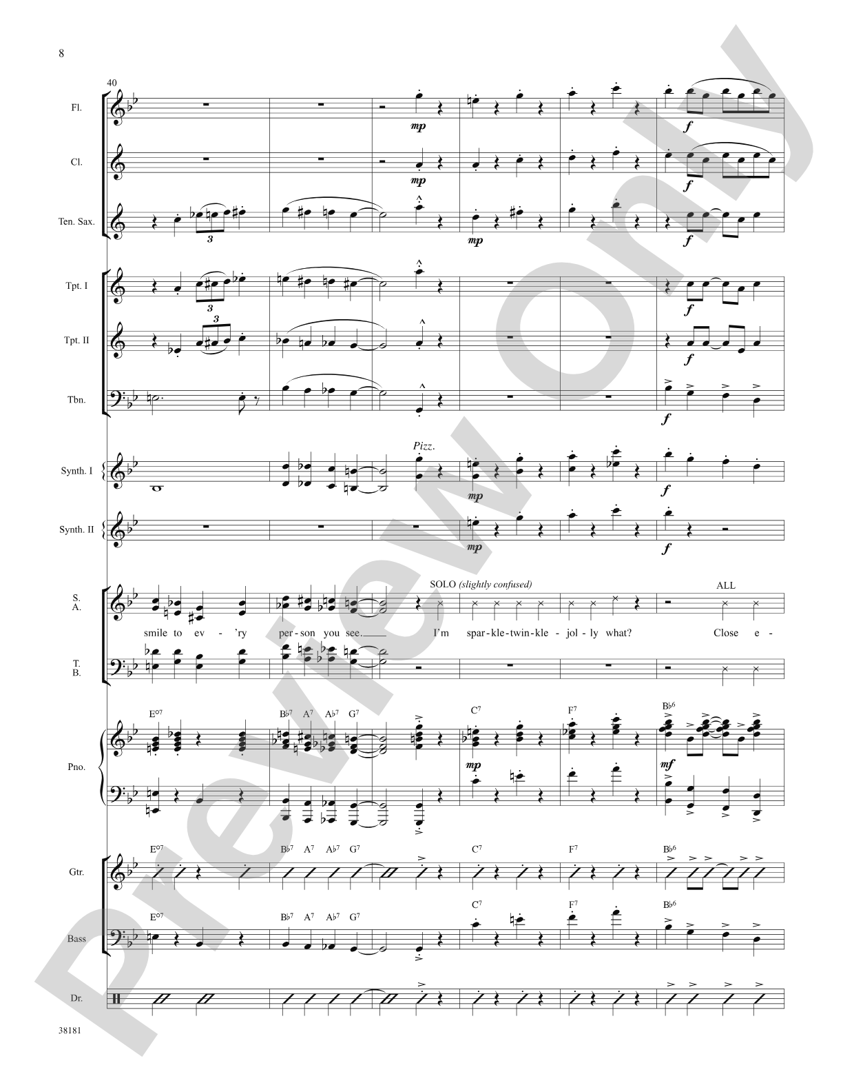 Sparklejollytwinklejingley (from the Broadway musical Elf): Choral SoundPax