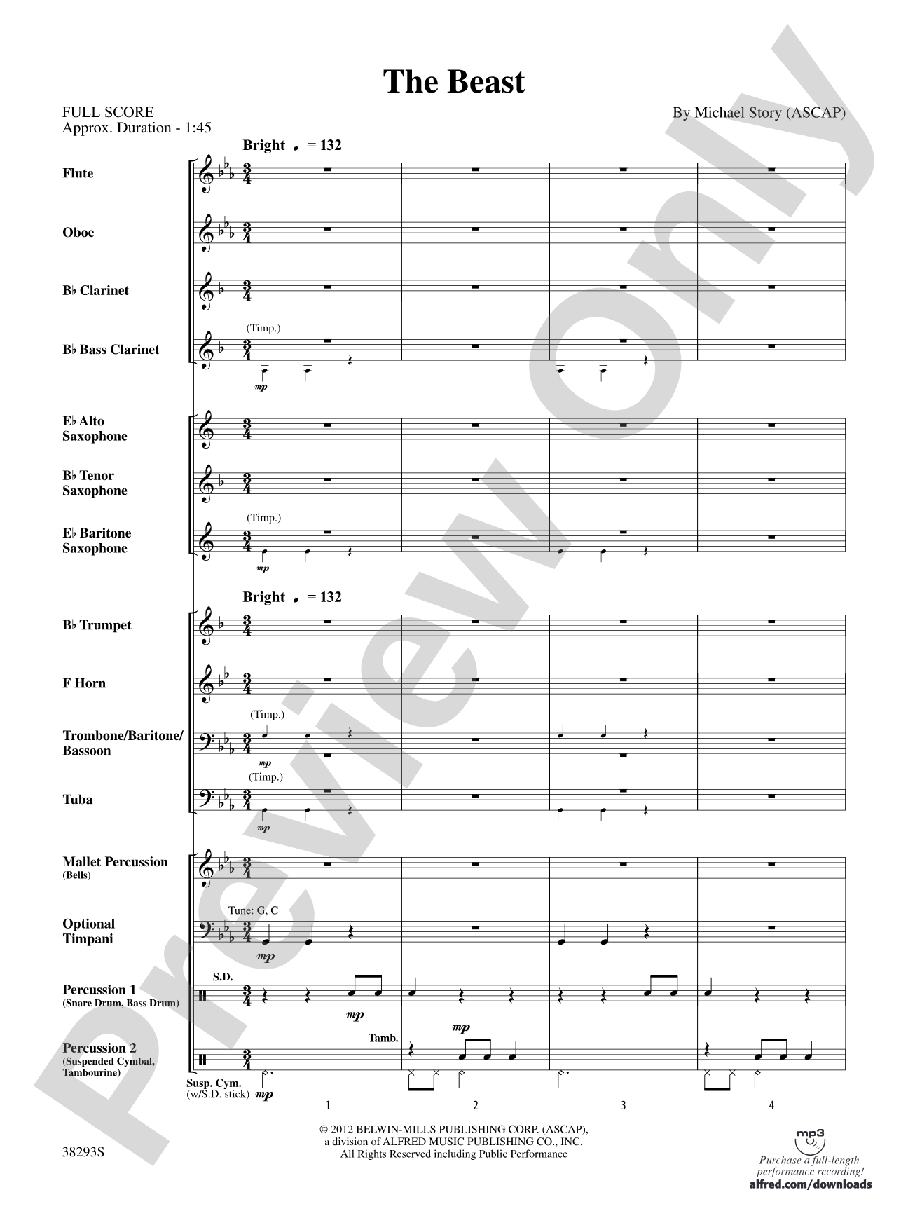 The Beast: Concert Band Conductor Score & Parts