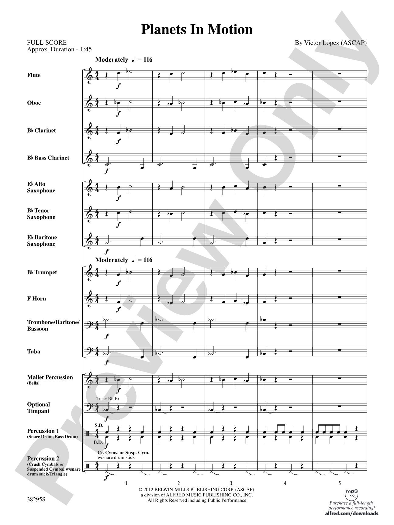 Planets in Motion: Concert Band Conductor Score & Parts
