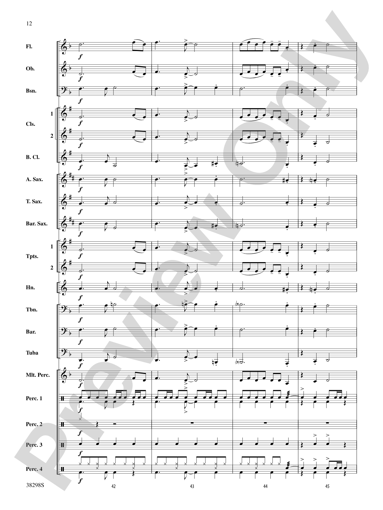 Wade in the Water: Concert Band Conductor Score & Parts