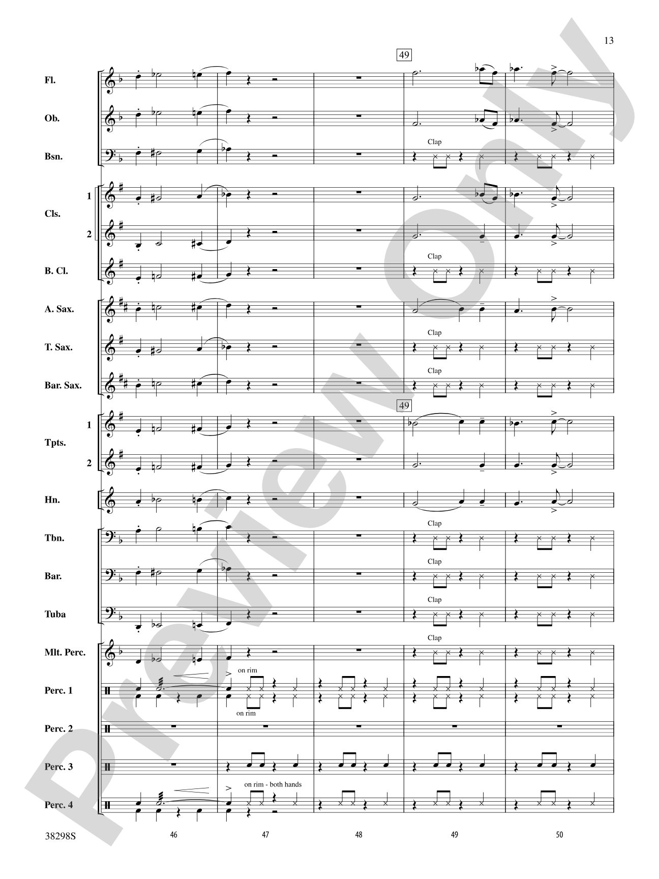 Wade in the Water: Concert Band Conductor Score & Parts