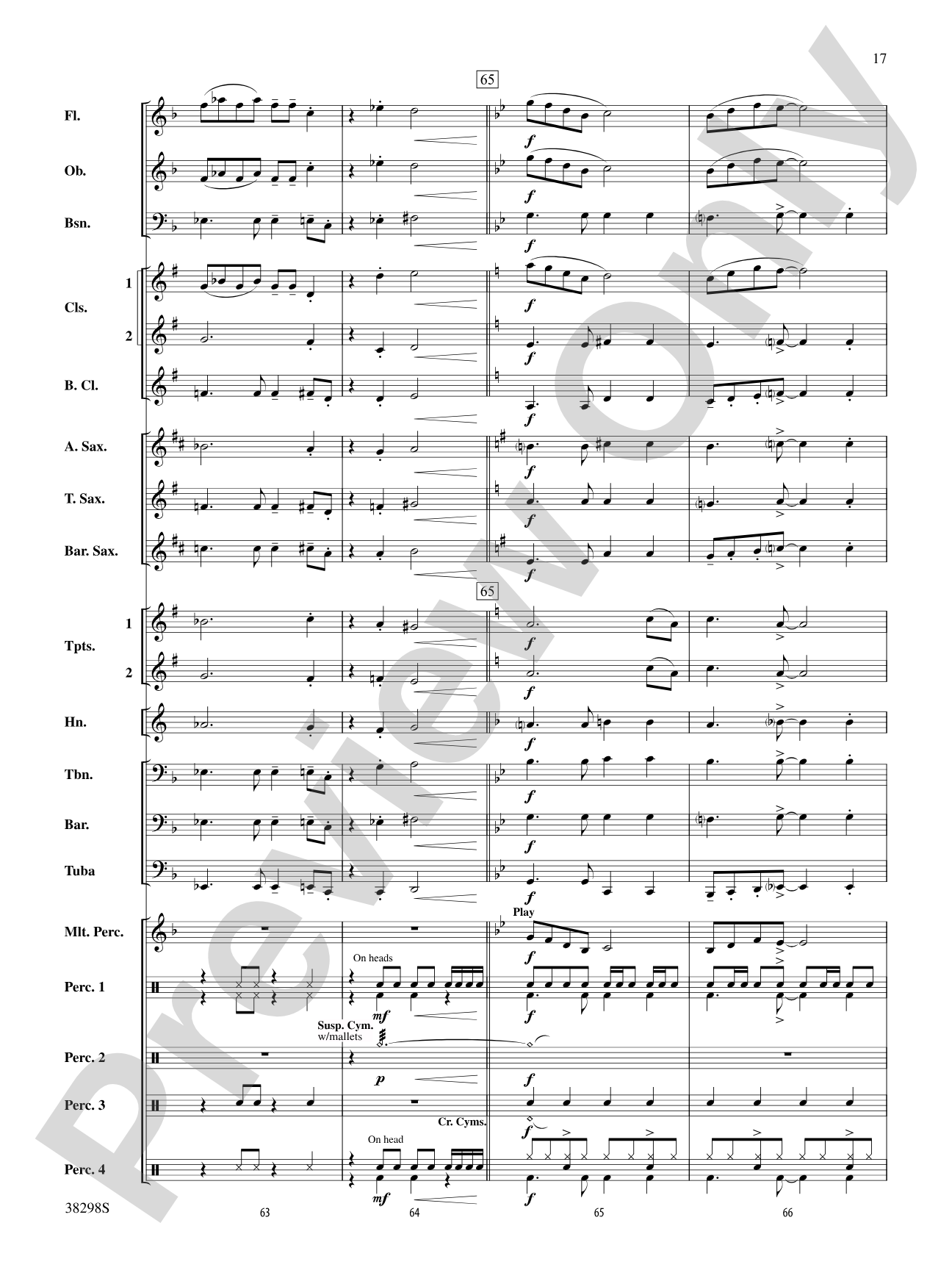 Wade in the Water: Concert Band Conductor Score & Parts