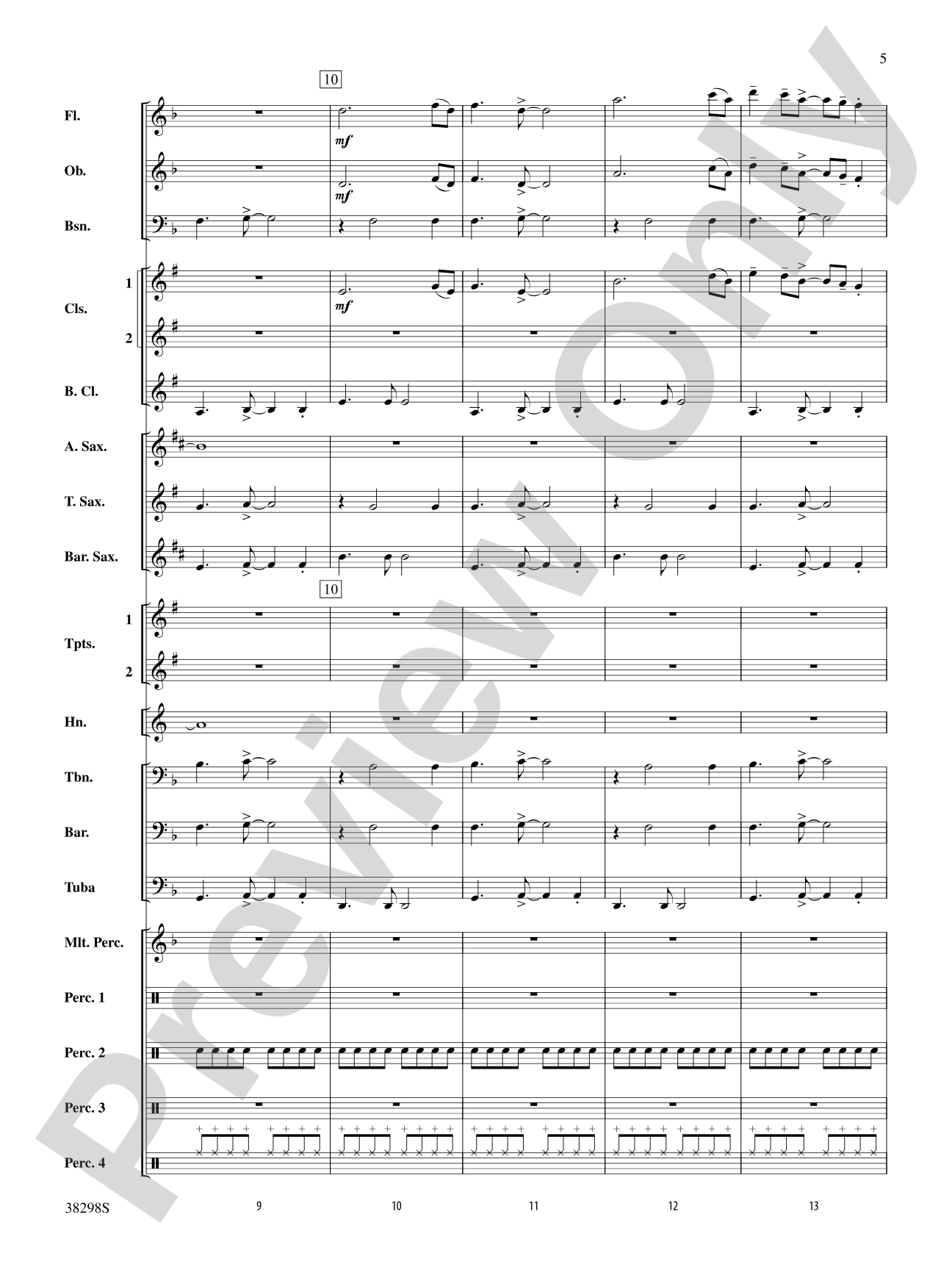 Wade in the Water: Concert Band Conductor Score & Parts
