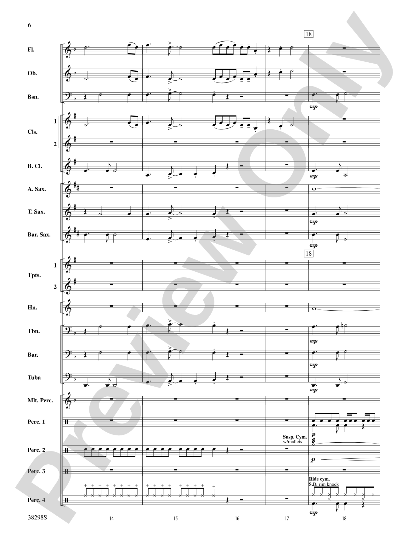 Wade in the Water: Concert Band Conductor Score & Parts