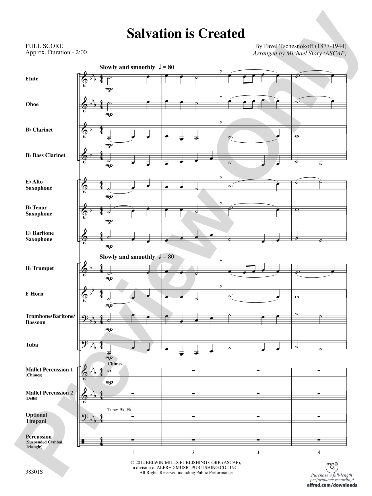 Salvation Is Created: Concert Band Conductor Score & Parts
