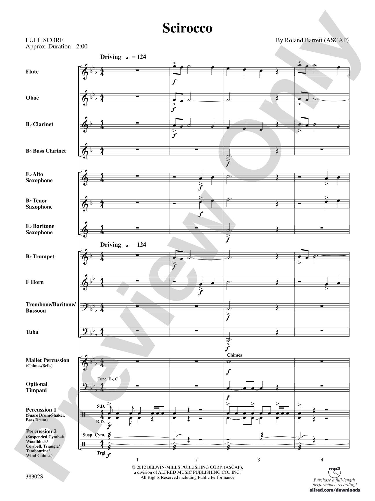 Scirocco: Concert Band Conductor Score & Parts