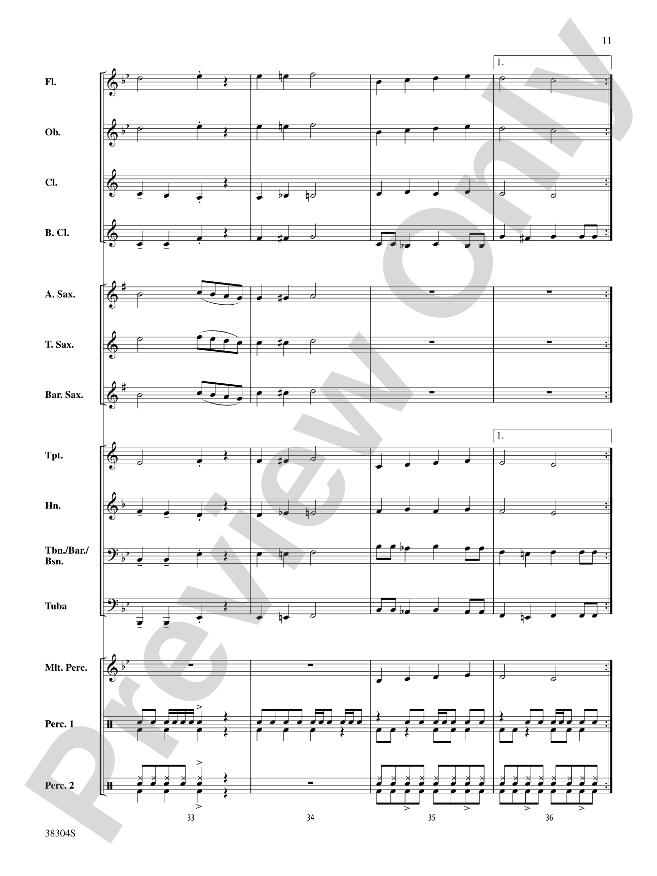 Saxes We Have Heard on High: Concert Band Conductor Score & Parts