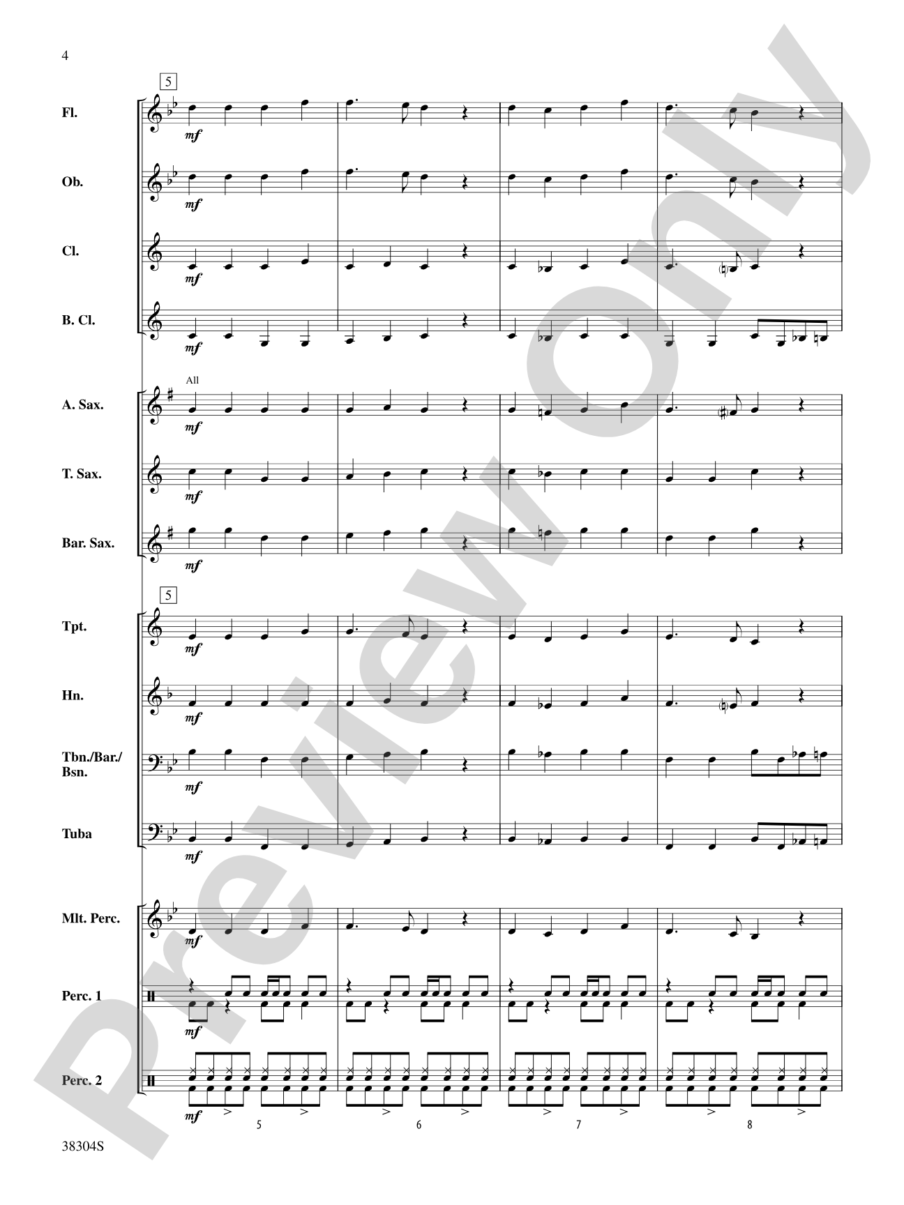 Saxes We Have Heard on High: Concert Band Conductor Score & Parts