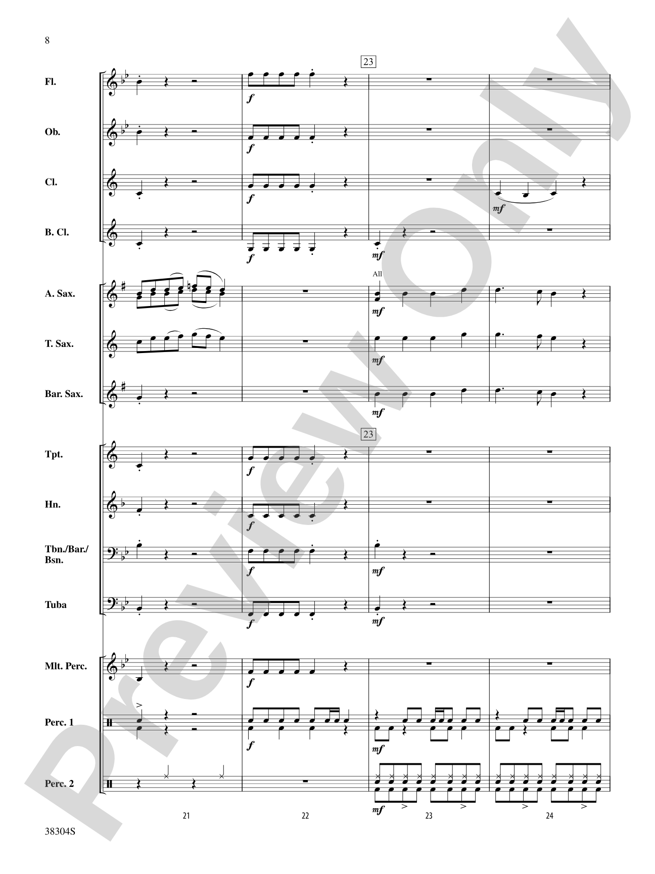 Saxes We Have Heard on High: Concert Band Conductor Score & Parts