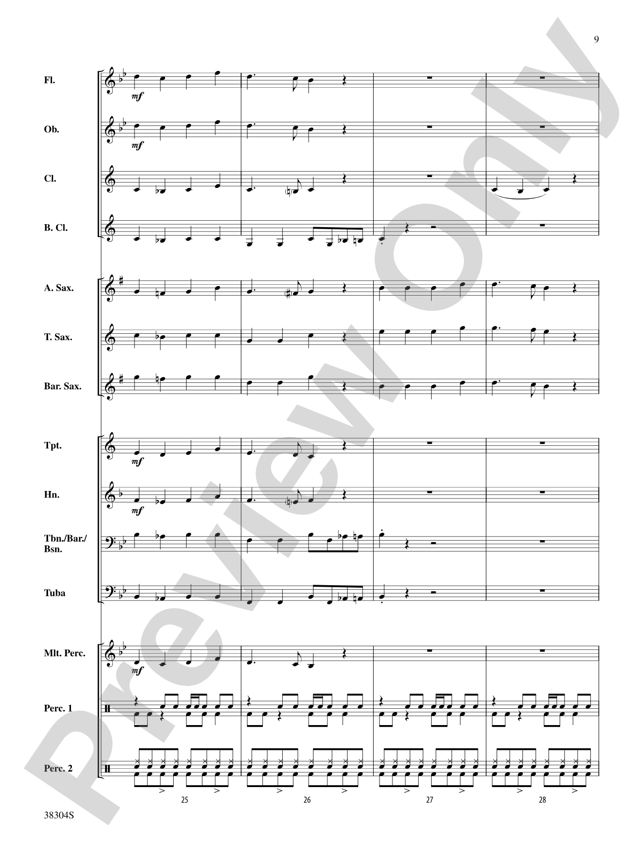 Saxes We Have Heard on High: Concert Band Conductor Score & Parts