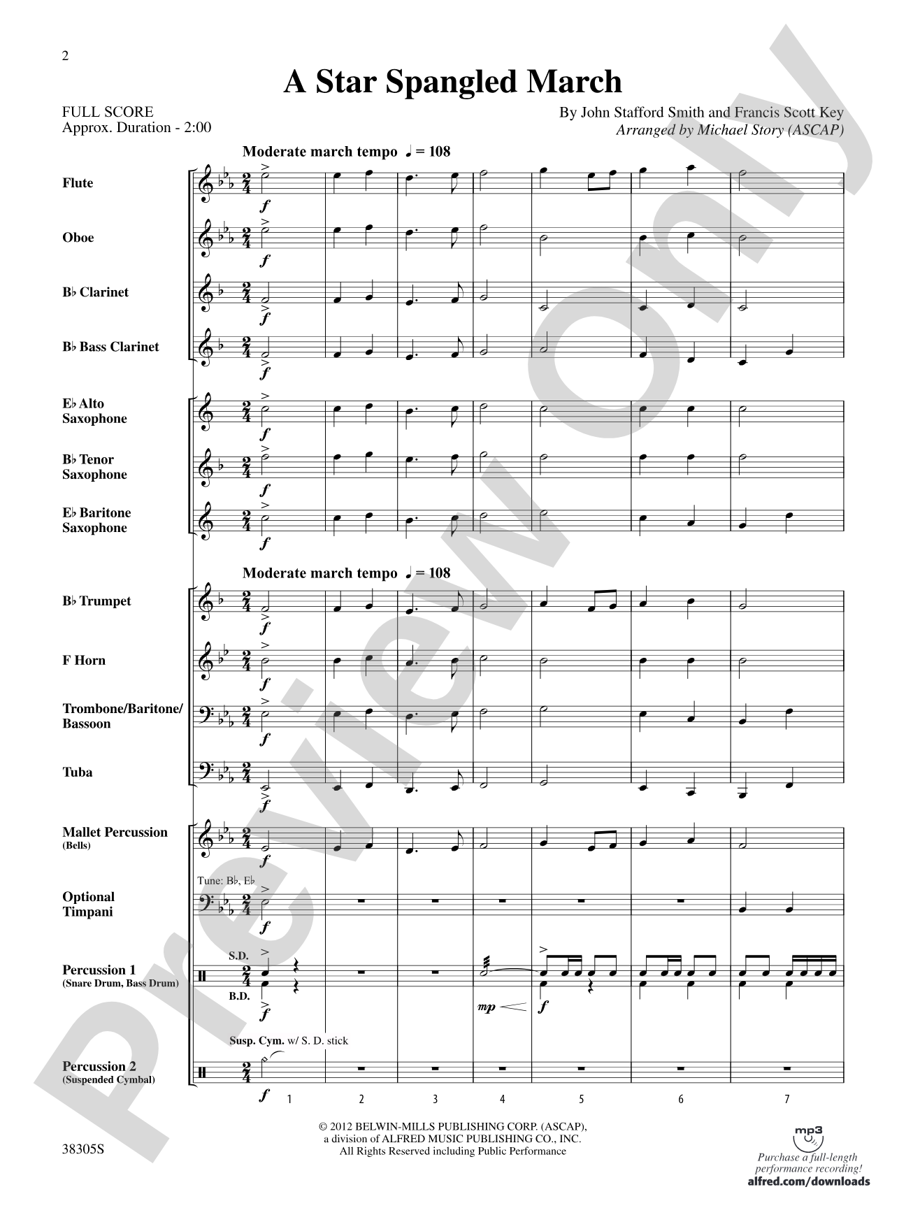 A Star Spangled March: Concert Band Conductor Score & Parts